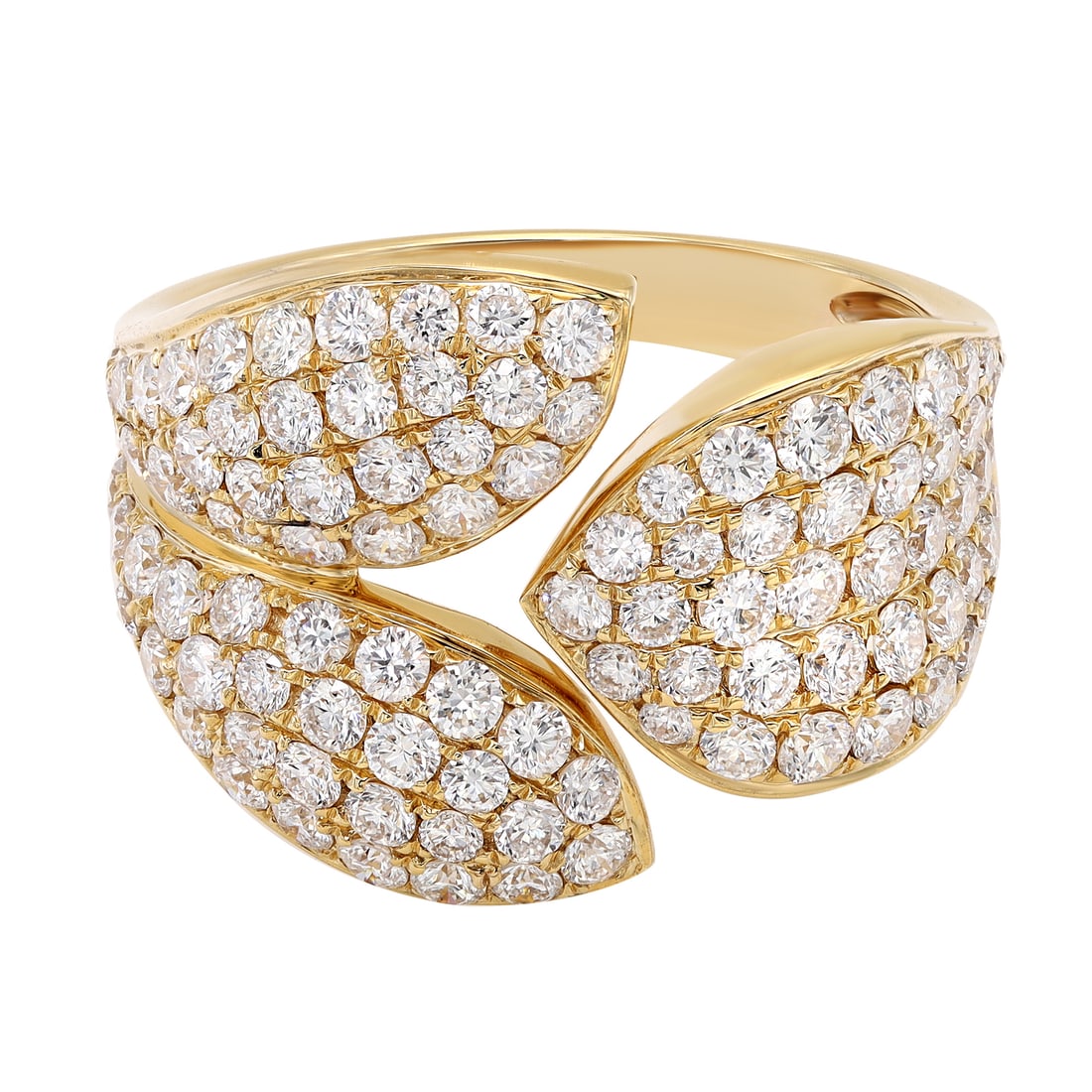 Rachel Koen 18K Yellow Gold 2.00Cttw Pave Set Diamond Ring Size 6.5 (1 of 6)