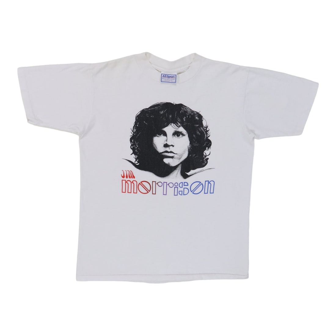 1990s Vintage Jim Morrison T-Shirt 100% Cotton White Large (1 of 5)