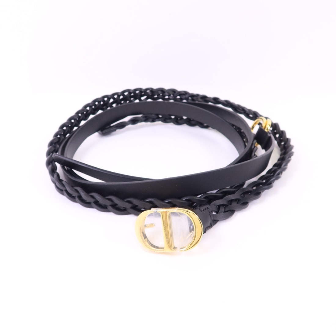 Black Calfskin Leather Belt with CD Gold Hardware by Christian Dior (1 of 15)