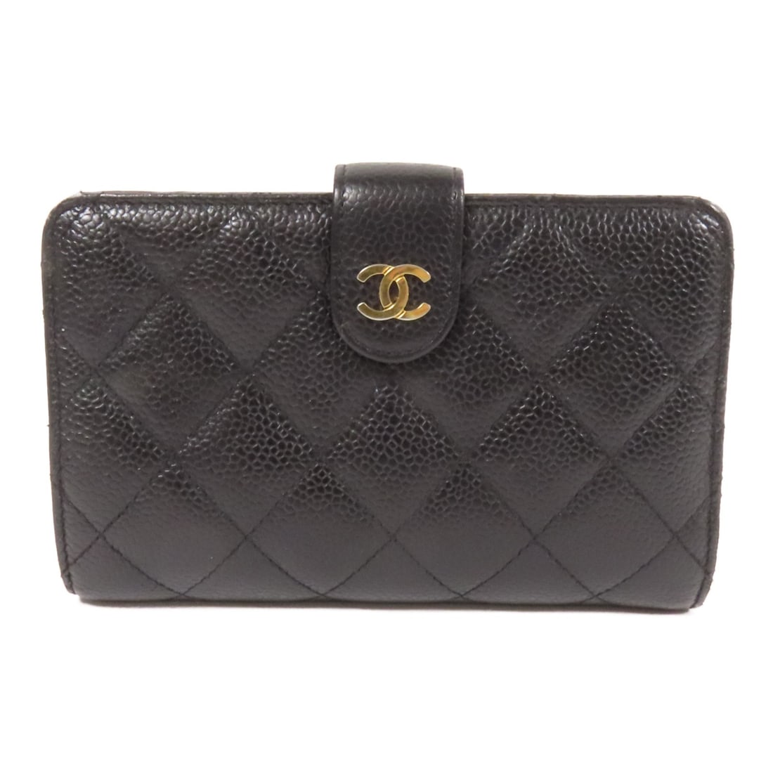 CHANEL Black Calfskin GHW Bi-fold Wallet Made in France (1 of 15)