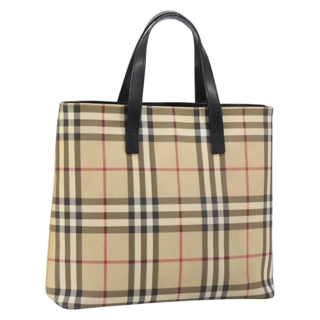 Beige PVC Leather Tote with Nova Check Pattern by Burberry (1 of 18)