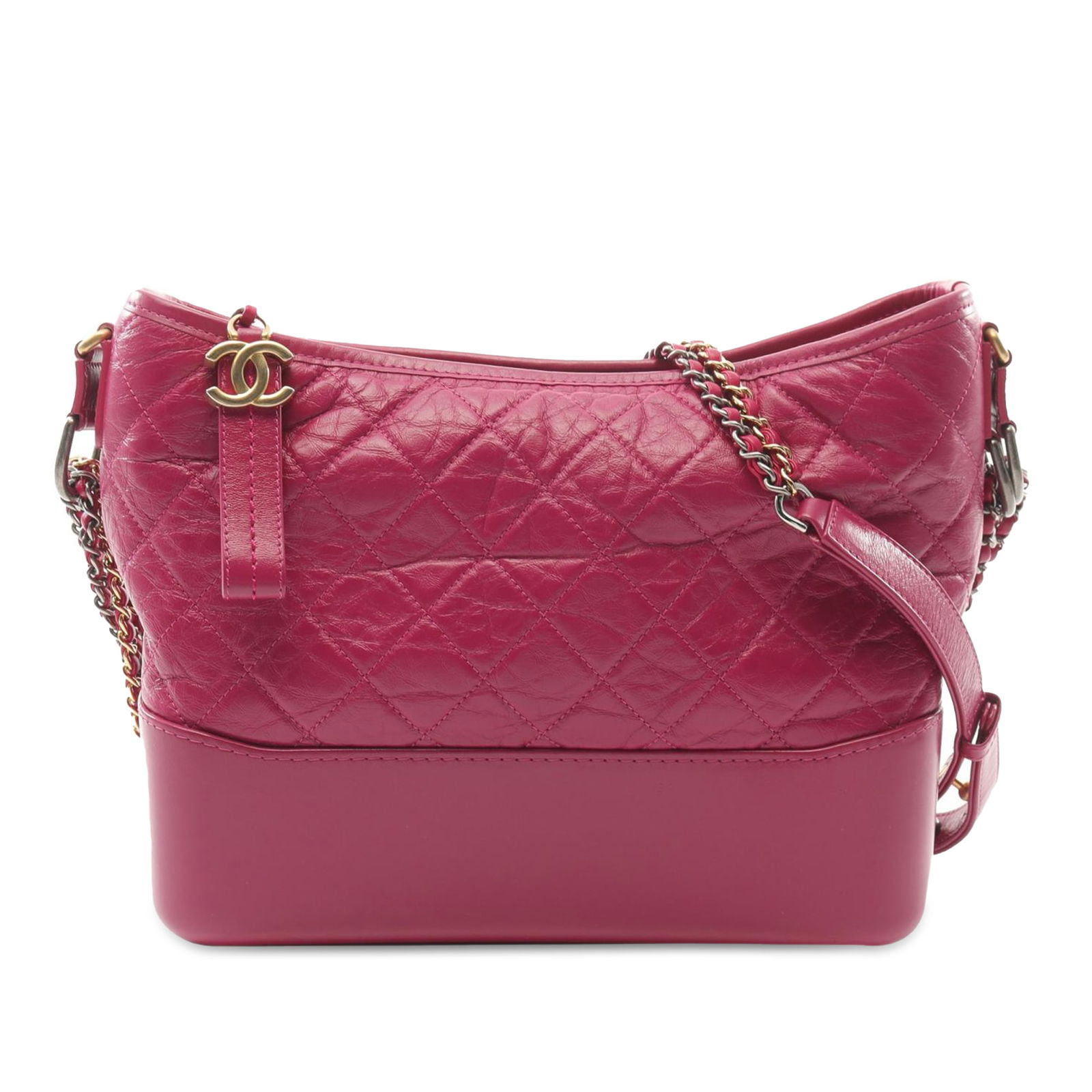 Chanel Medium Gabrielle Crossbody Pink Quilted Calfskin Bag: Chanel Medium Gabrielle Crossbody Pink Quilted Calfskin Bag The Chanel Medium Aged Calfskin Gabrielle Crossbody is a stylish and sophisticated bag crafted from quilted calfskin leather. It features a