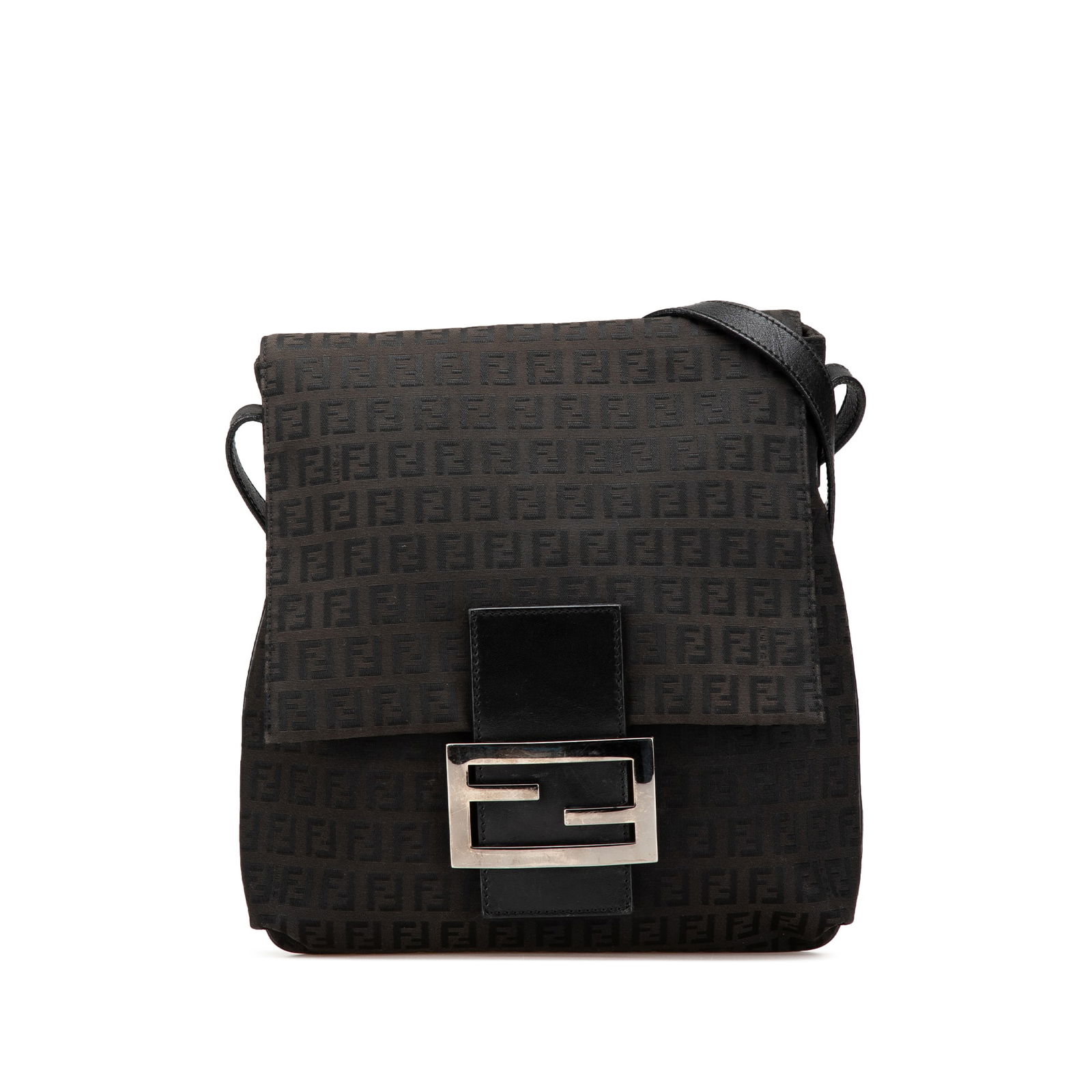 Fendi Zucchino Canvas Crossbody Bag Black Italy (1 of 13)