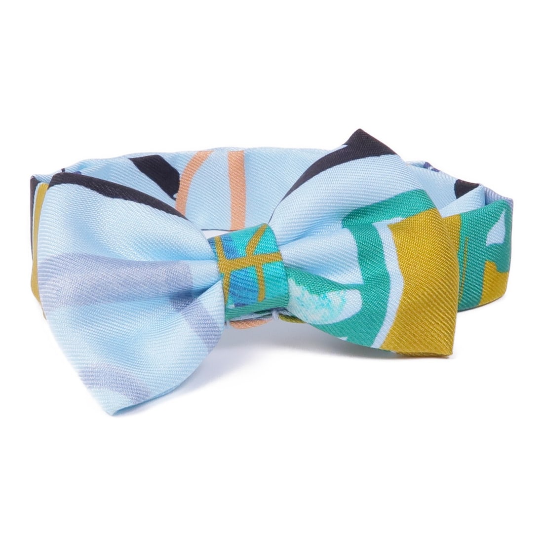 HERMES Green Silk Bowtie Fashion Accessory (1 of 10)