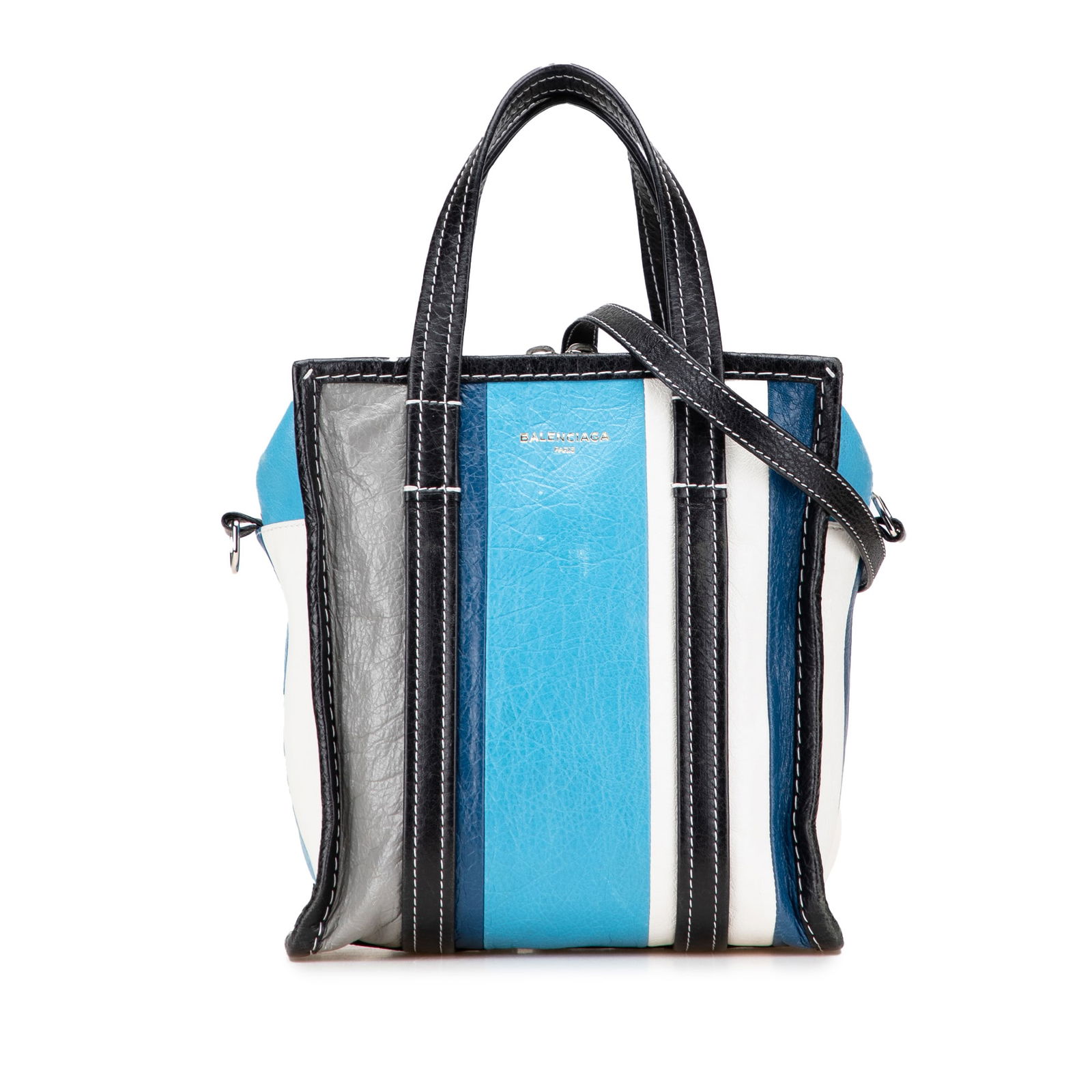 Balenciaga XS Bazar Shopper Satchel Blue Lambskin Bag (1 of 10)