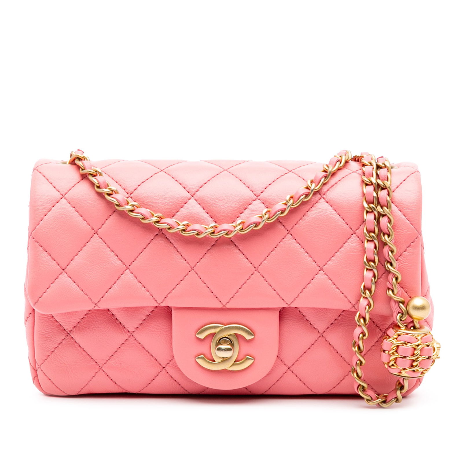 Chanel Mini Rectangular Classic Lambskin Pearl Crush Pink Flap Bag (1 of 12)