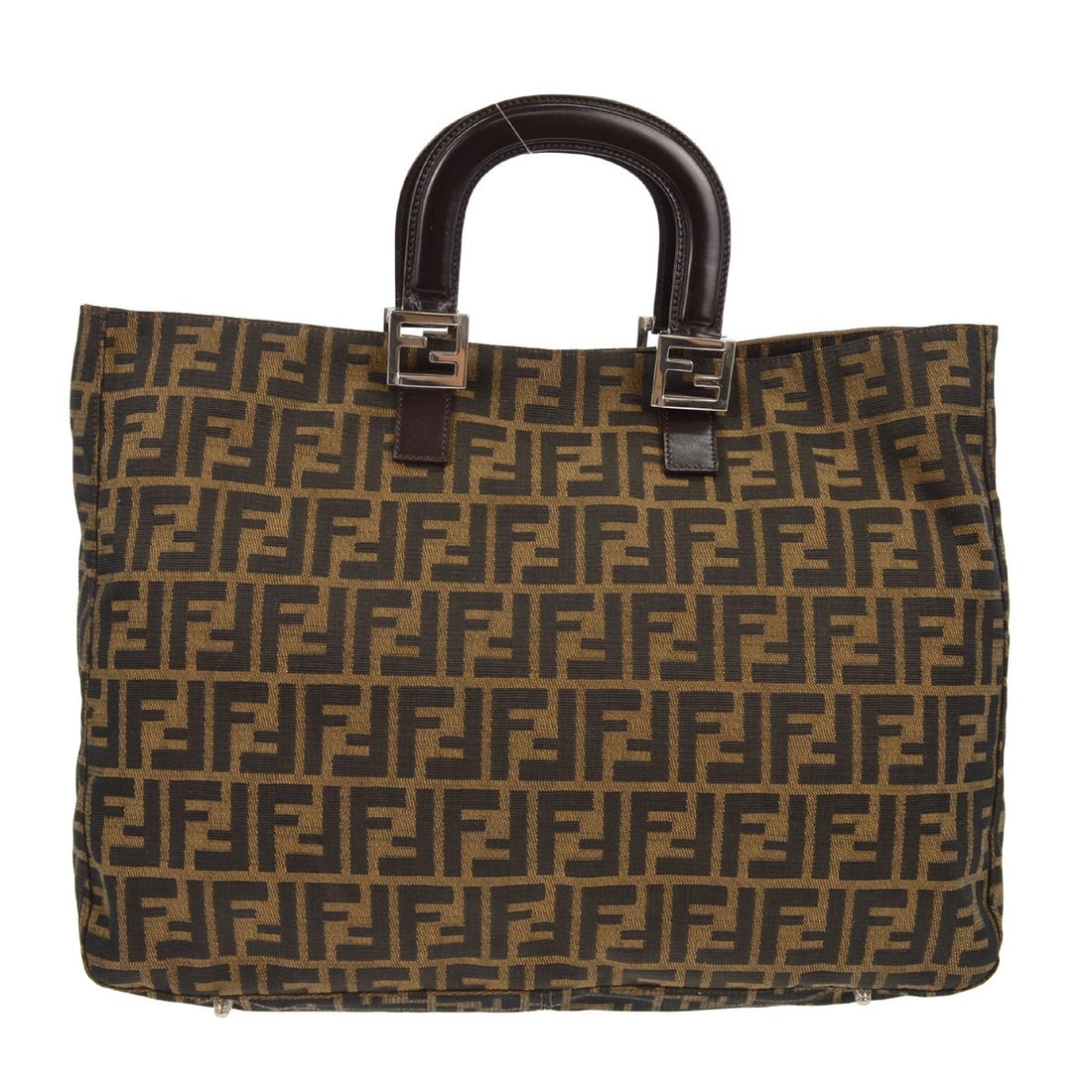 Fendi Brown Zucca Canvas Tote Bag with Gold Hardware (1 of 6)