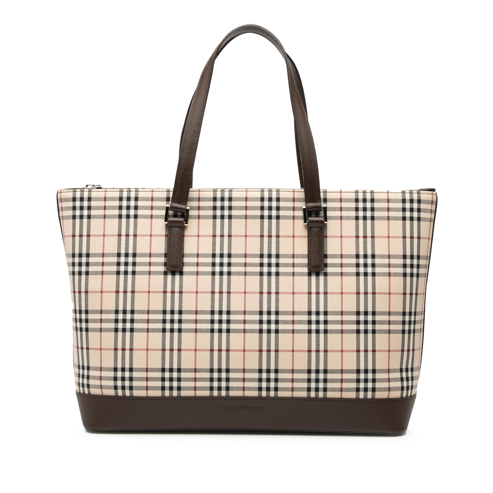 Burberry House Check Canvas Tote Bag with Leather Trim (1 of 7)