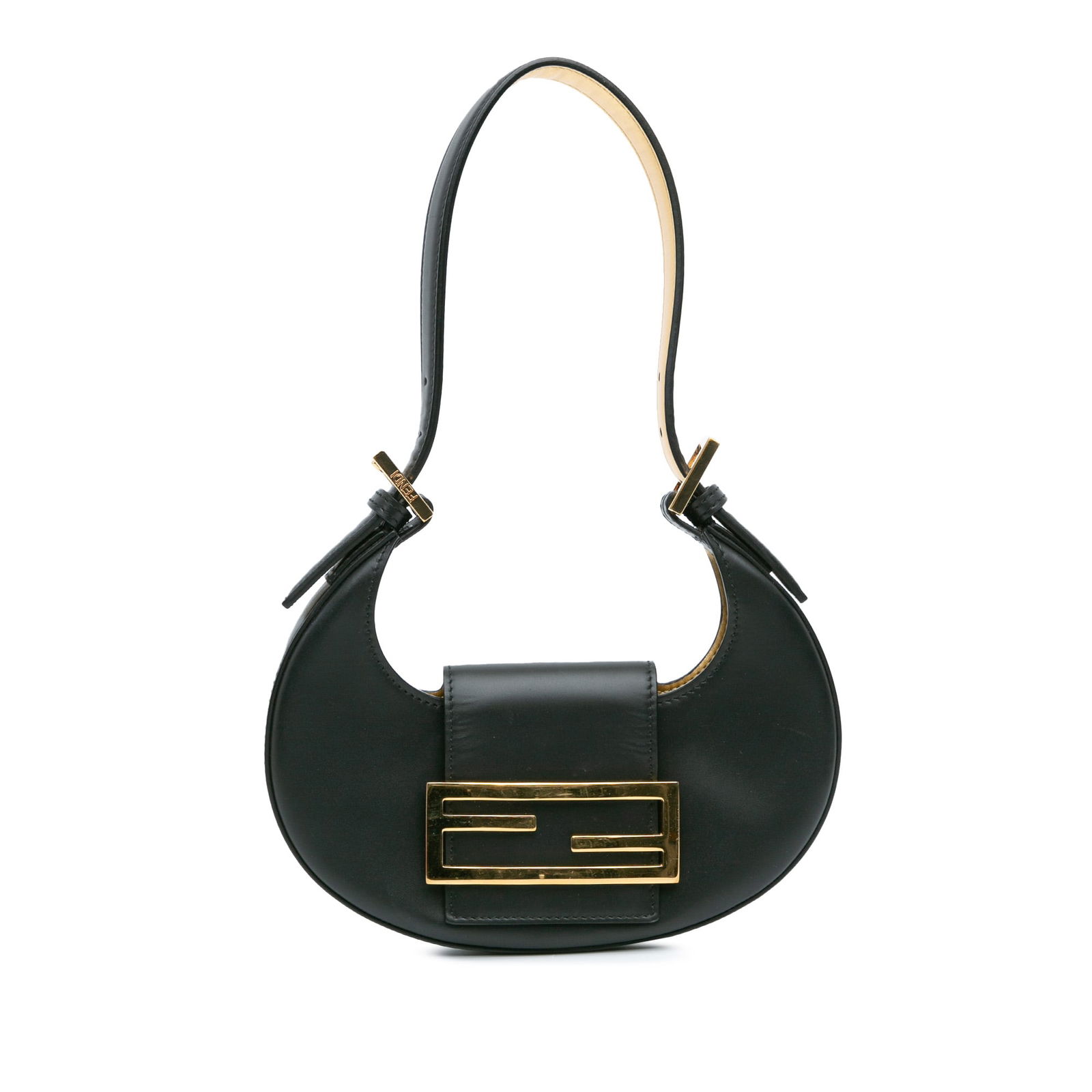 Fendi Mini Leather Cookie Hobo Bag Black Italy: Fendi Mini Leather Cookie Hobo Bag Black Italy The Fendi Mini Leather Cookie Hobo is an elegant bag crafted from high-quality leather, featuring a sleek black finish. This stylish hobo bag includes an