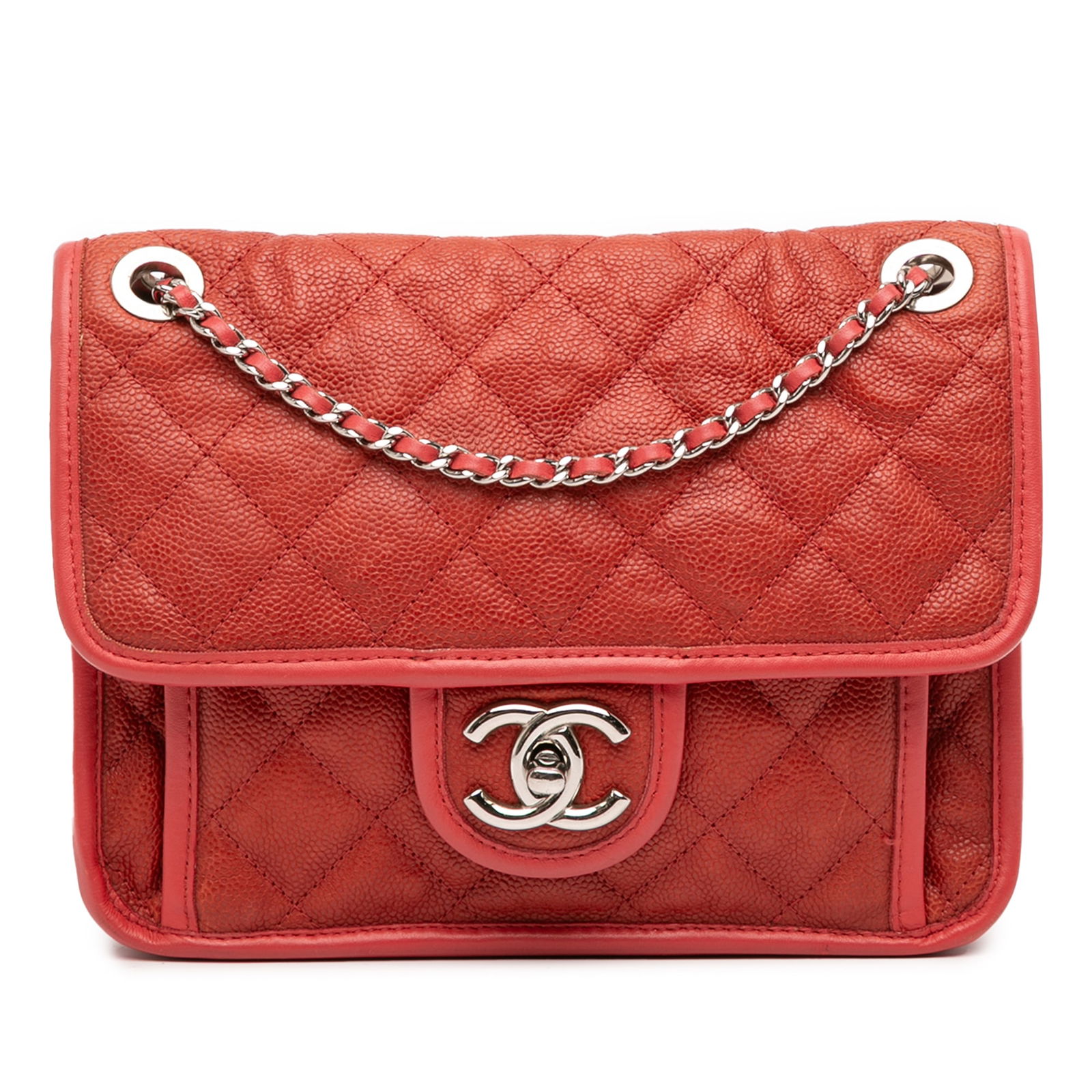 Chanel Small Caviar Flap Bag French Riviera Red Leather (1 of 12)