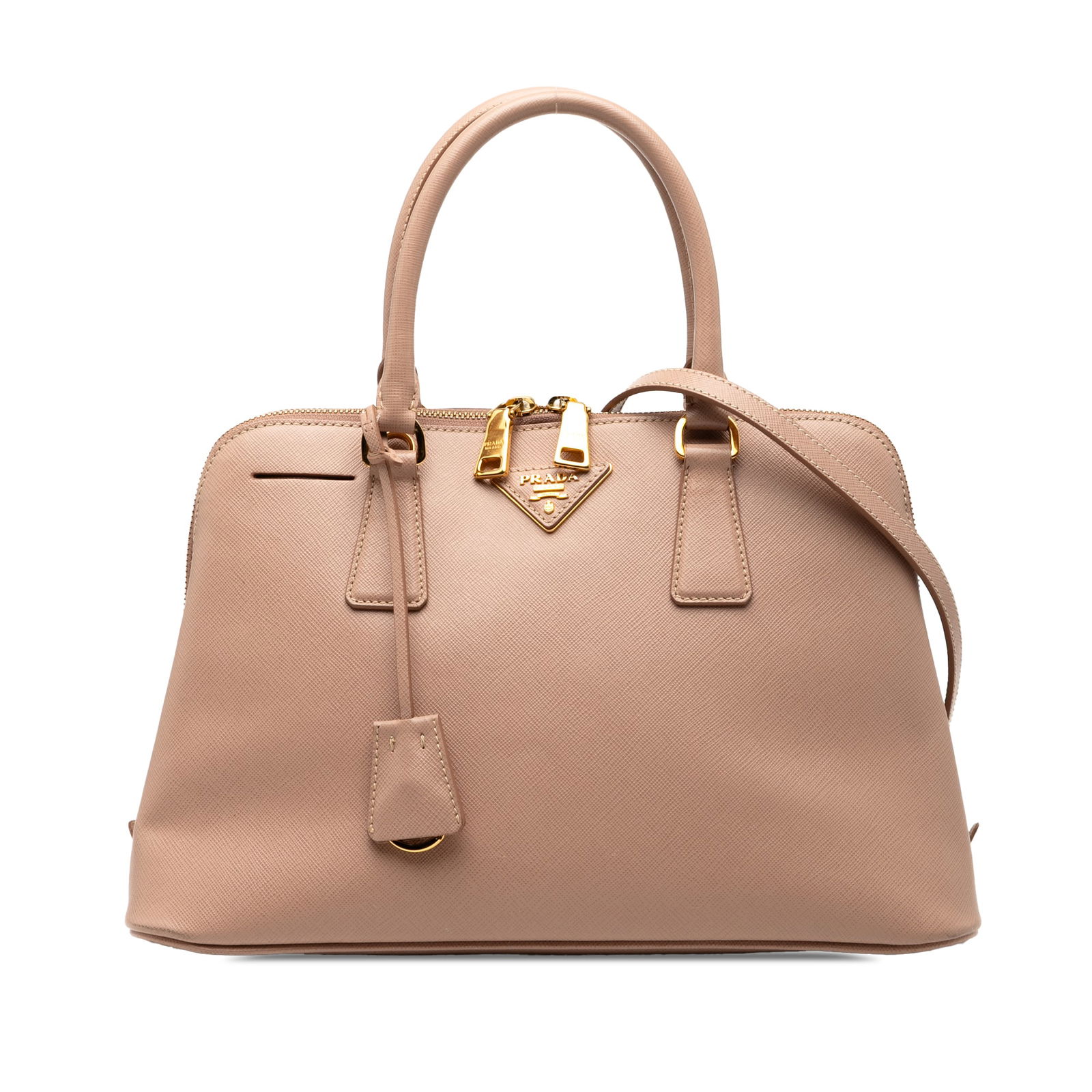 Prada Medium Promenade Satchel in Brown Saffiano Leather (1 of 6)