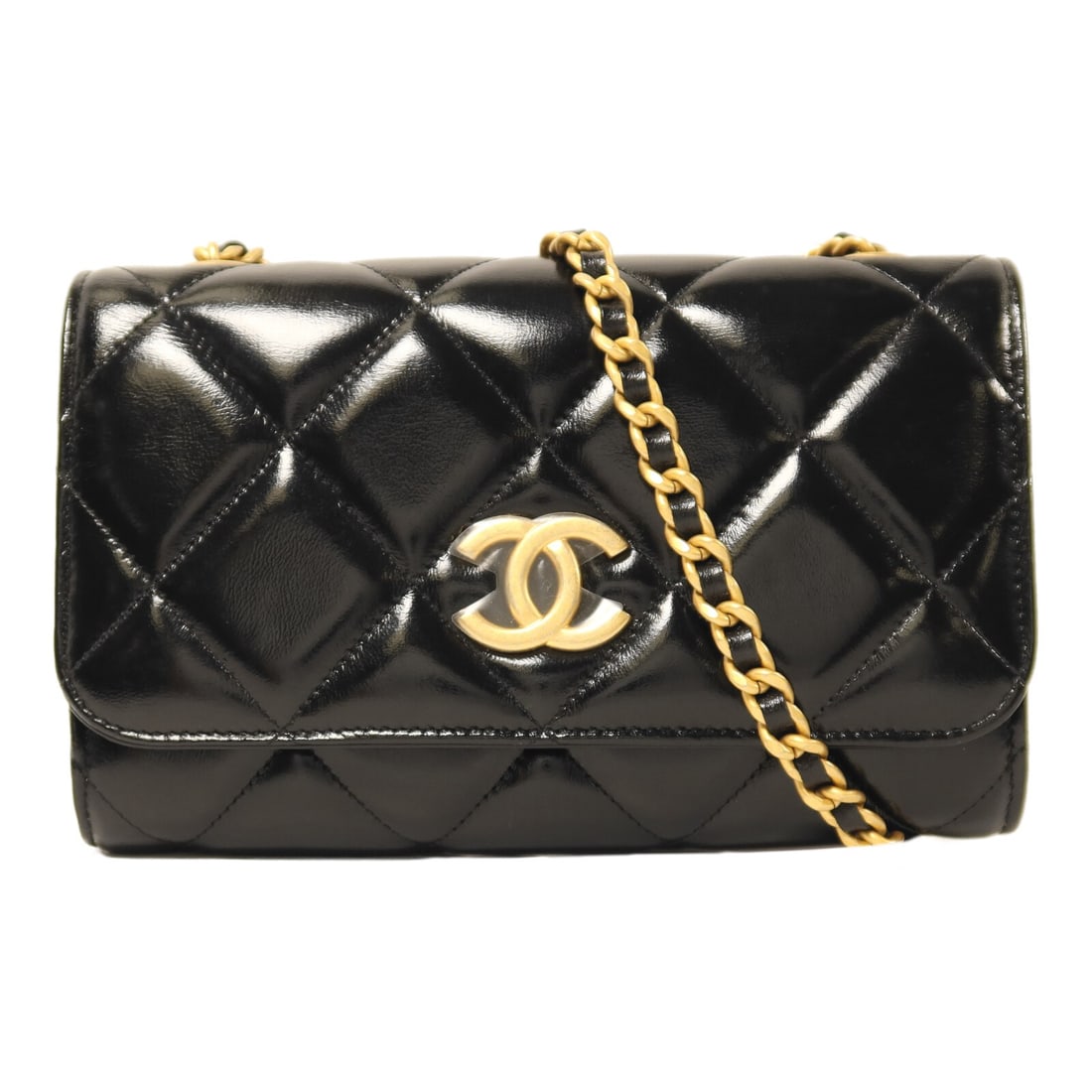 Chanel Black Calfskin AP2814 Wallet on Chain Shoulder Bag with Gold Hardware (1 of 15)