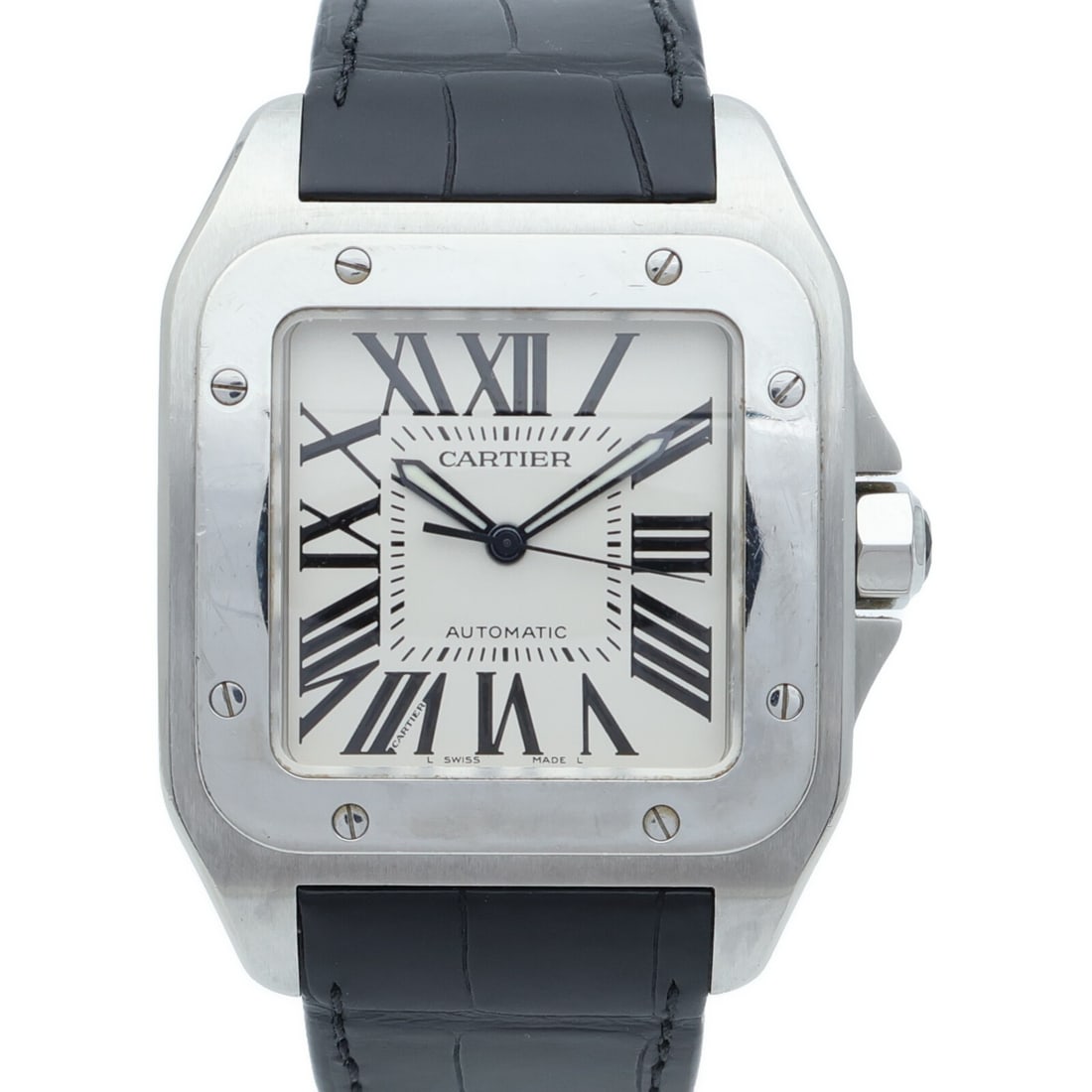 CARTIER Santos 100 Automatic Stainless Steel White Dial Watch (1 of 13)