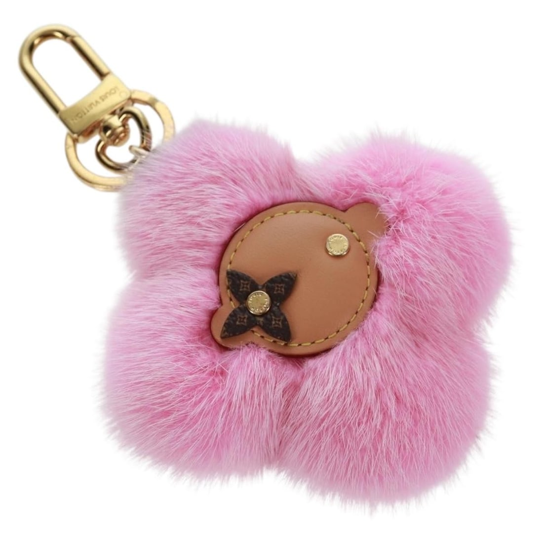 Pink Vivienne Porte Cles Key Ring by Louis Vuitton with Monogram: Pink Vivienne Porte Cles Key Ring by Louis Vuitton with Monogram This Louis Vuitton Monogram Vivienne key ring features a pink metal design and includes both a dust bag and item box. Crafted in Italy,
