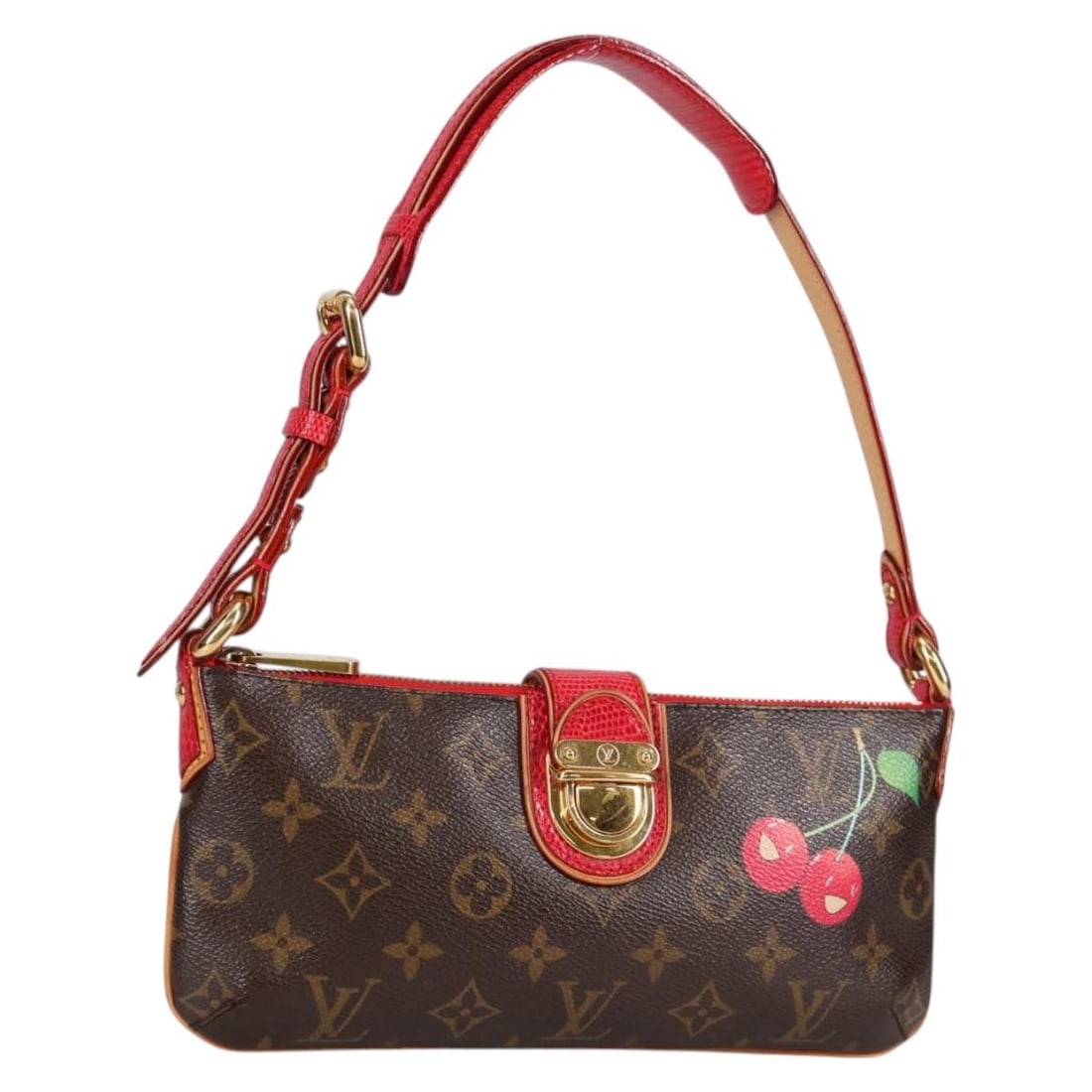 LOUIS VUITTON Monogram Cherry Blossom Mon Cheri Shoulder Bag M95000 Auth France (1 of 18)