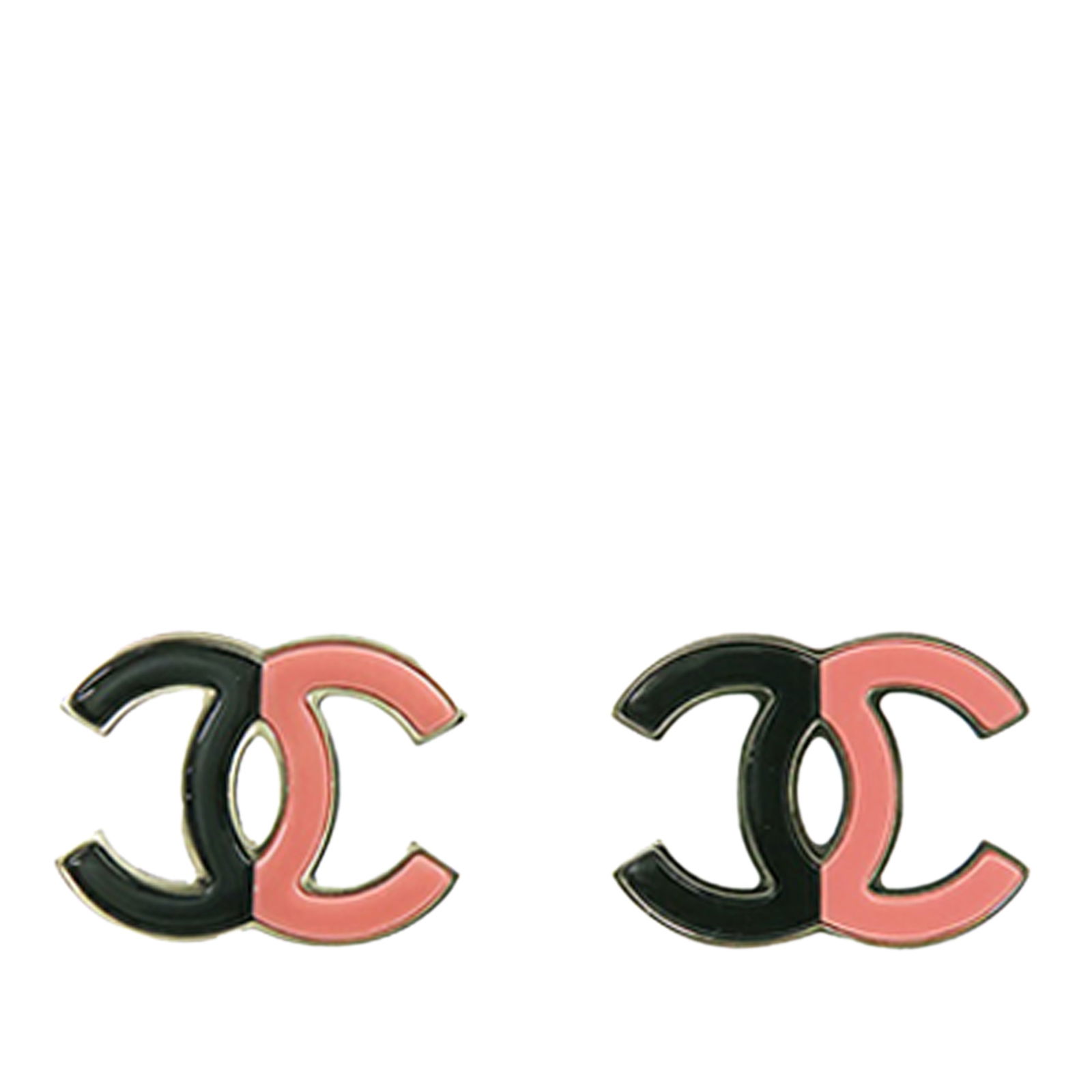 Chanel Gold Plated CC Enamel Push Back Earrings Italy: Chanel Gold Plated CC Enamel Push Back Earrings Italy Elevate your accessory collection with these exquisite Chanel CC Enamel and Gold Plated Push Back Earrings. Crafted with a luxurious gold-tone met