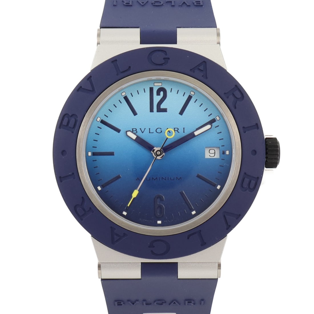 BVLGARI Aluminum Capri Solotempo Automatic Watch Blue Rubber (1 of 11)