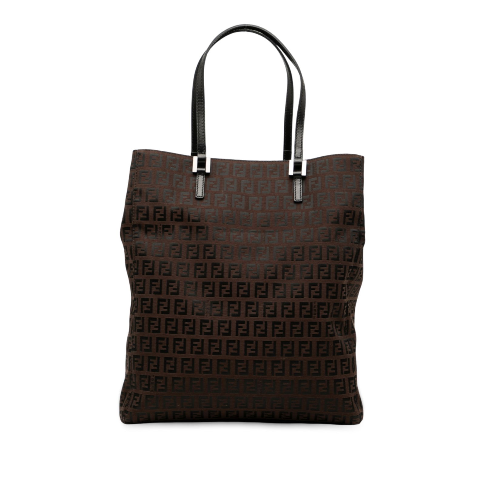 Fendi Zucchino Canvas Tote Bag Brown Fabric Italy (1 of 8)