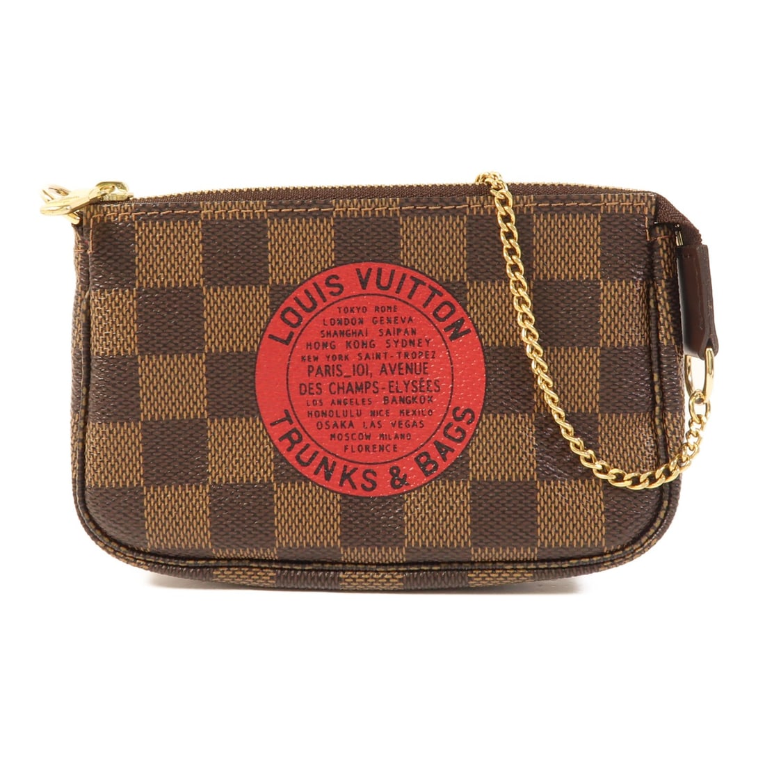 Louis Vuitton Mini Pochette Accessory Pouch N58011 Damier Ebene GHW: Louis Vuitton Mini Pochette Accessory Pouch N58011 Damier Ebene GHW Introducing the Louis Vuitton Mini Pochette Accessory pouch, a stylish and functional accessory perfect for everyday use. Crafted fr