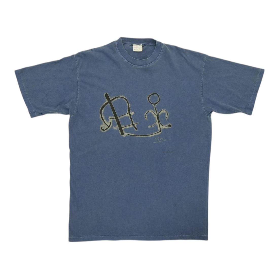 Authentic 1990s Fundacio Joan Miro Vintage Shirt Blue Cotton (1 of 4)