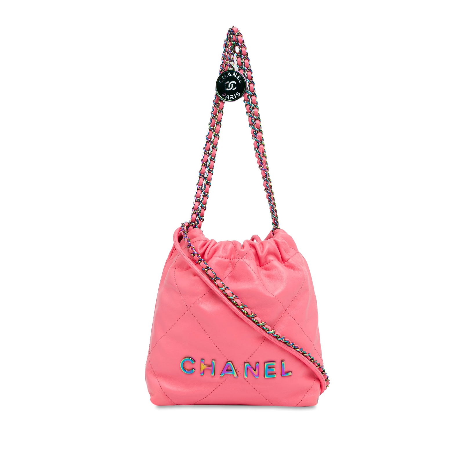 Chanel Mini Rainbow Hardware 22 Handbag in Pink Leather (1 of 8)