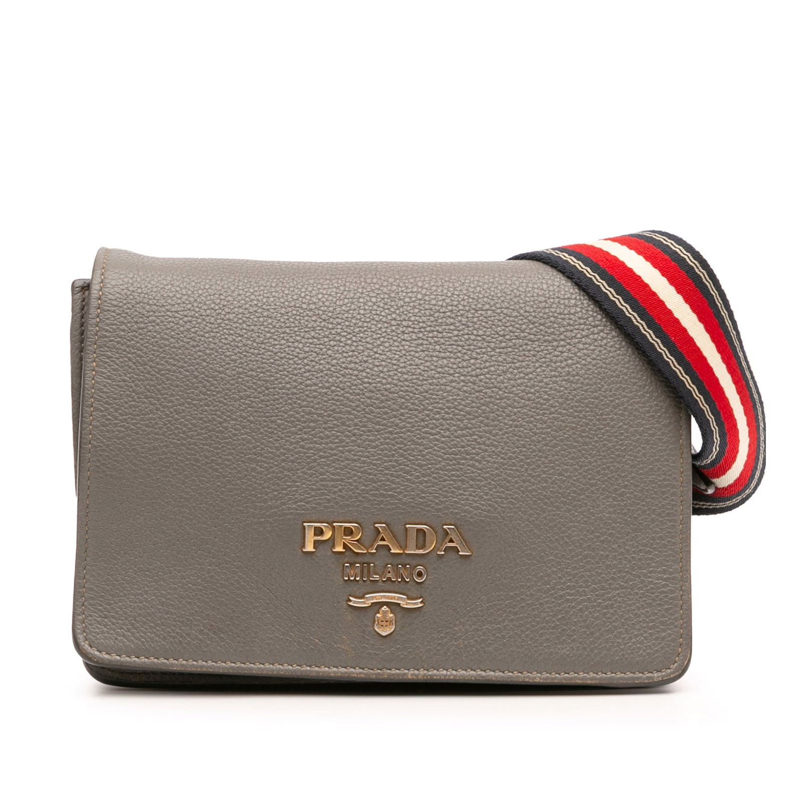 Prada Vitello Daino Brown Leather Flap Crossbody Bag (1 of 12)