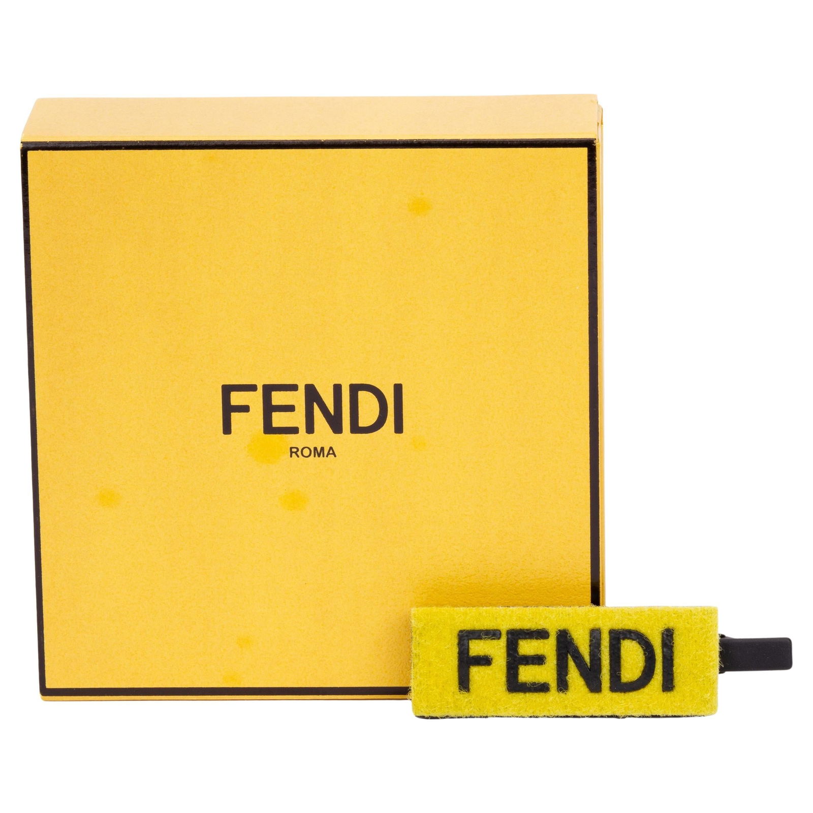 Fendi Yellow Velcro Hairclip with Logo Italy 21st Century (1 of 4)
