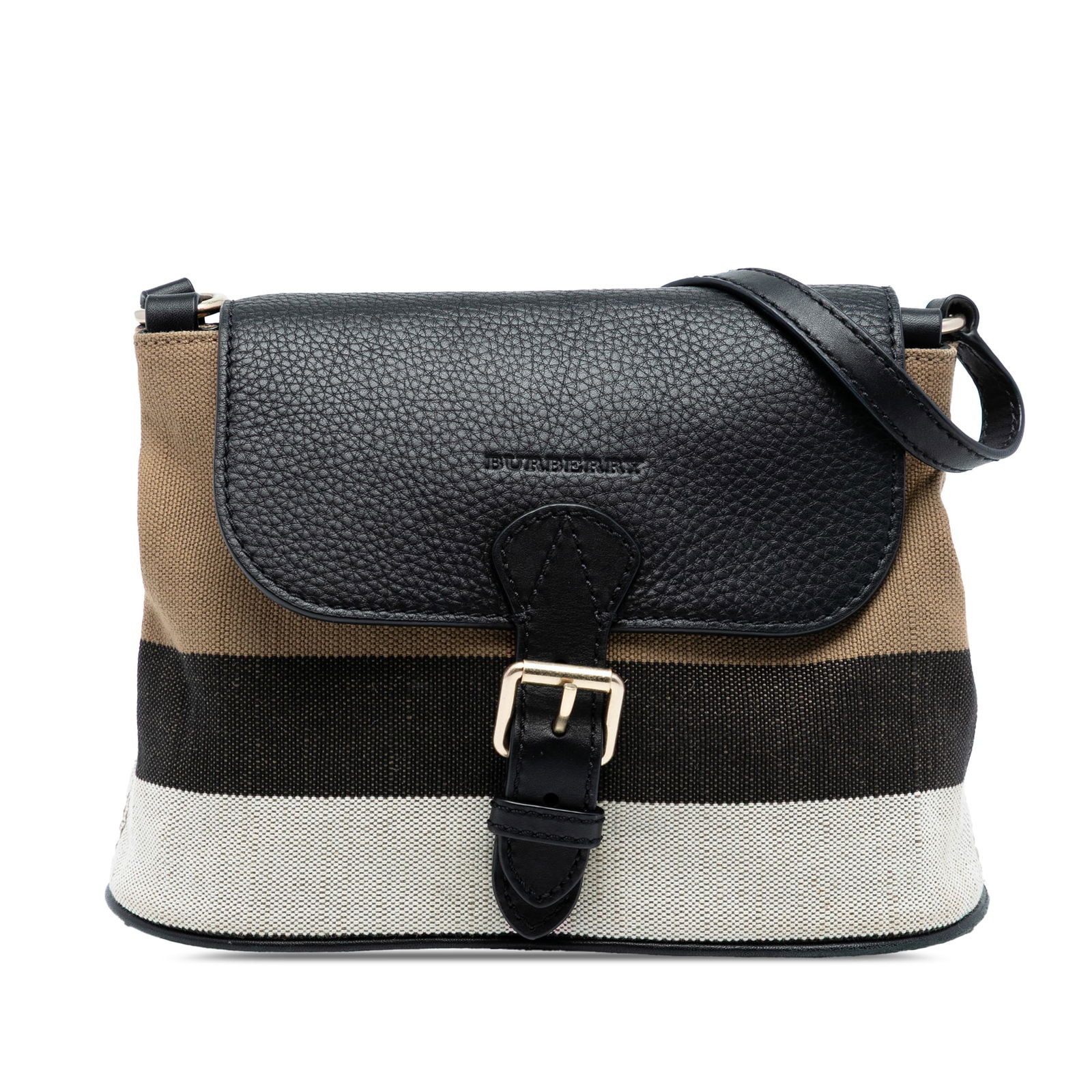 Burberry Mega Check Canvas Gowan Crossbody Bag with Leather Trim (1 of 7)