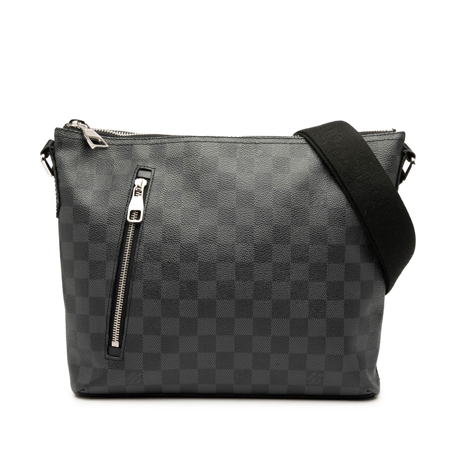 Louis Vuitton Mick PM Crossbody Bag in Damier Graphite Canvas: Louis Vuitton Mick PM Crossbody Bag in Damier Graphite Canvas The Louis Vuitton Damier Graphite Mick PM is crafted from signature Damier Graphite canvas and features an exterior front zip pocket, an a