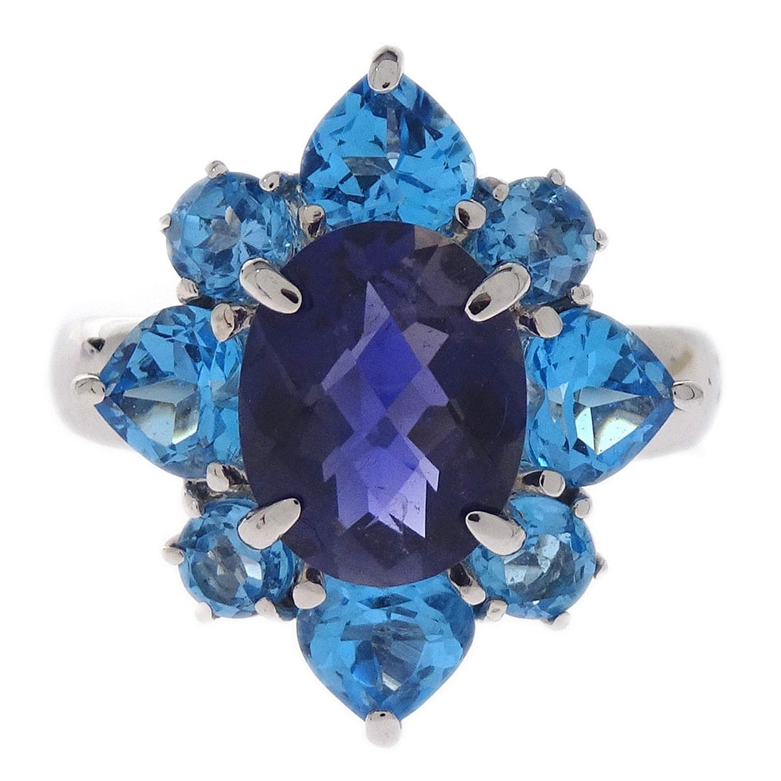 Vintage White Gold Sapphire Ring Size 52 (1 of 4)