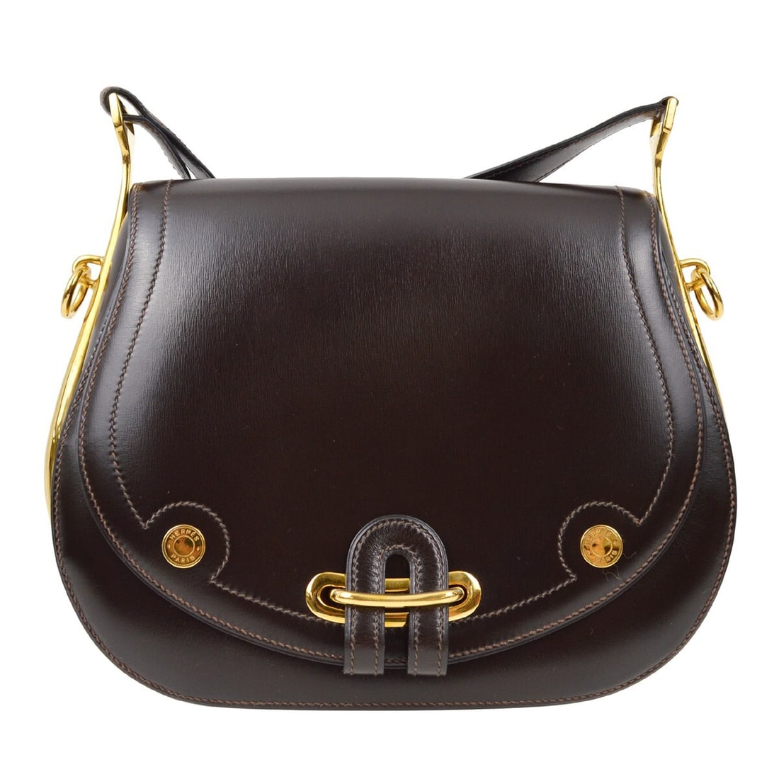 Hermes Passe Guide Brown Leather Shoulder Bag (1 of 1)