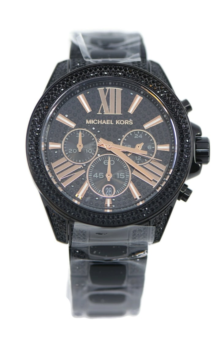 Michael Kors Wren MK6708 Black Stainless Steel Watch with Box and Papers: Michael Kors Wren MK6708 Black Stainless Steel Watch with Box and Papers Discover the elegance of the Michael Kors Wren Black Stainless Steel Watch, model MK6708. This luxurious wristwatch features a