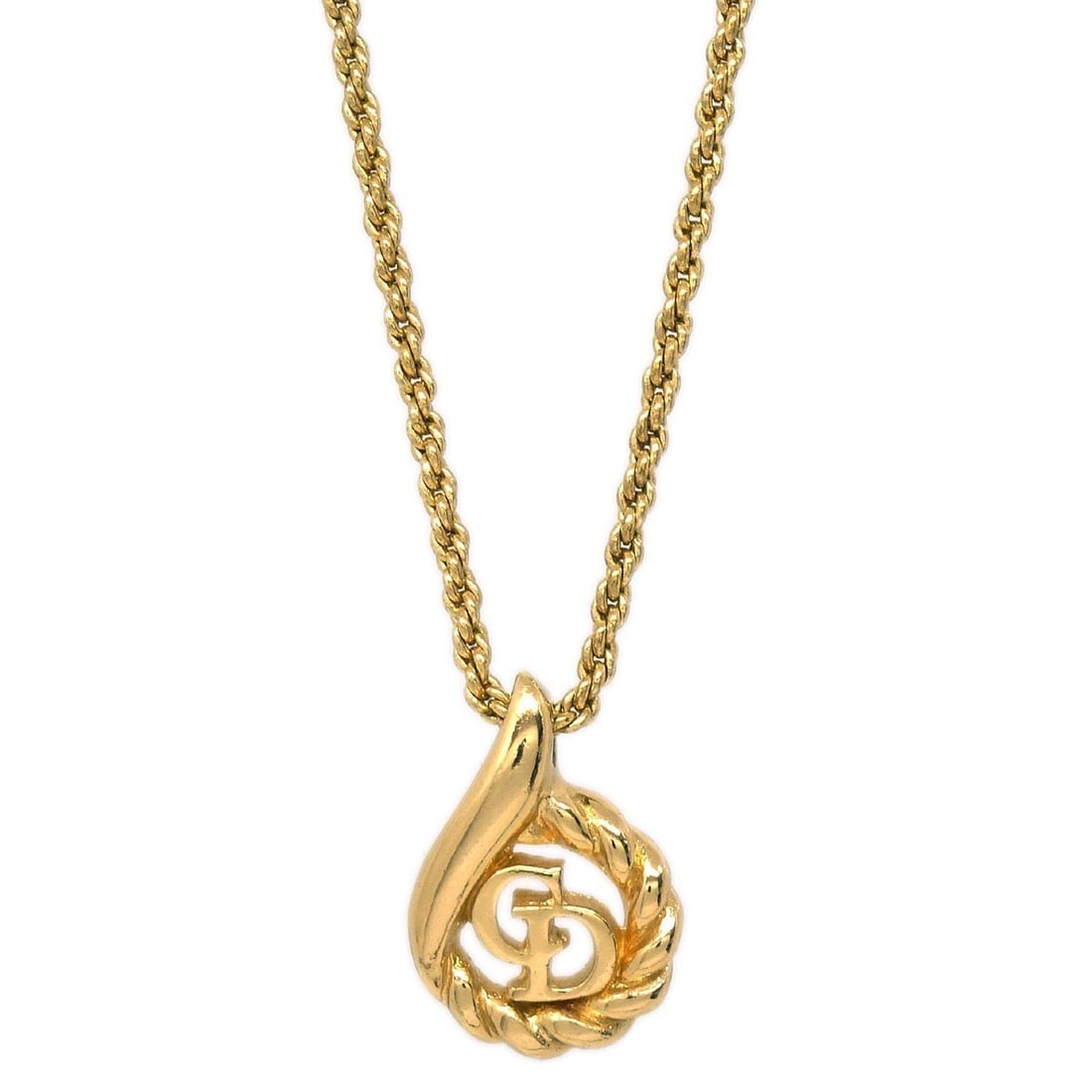 Vintage Christian Dior Gold Pendant Charm Necklace (1 of 4)