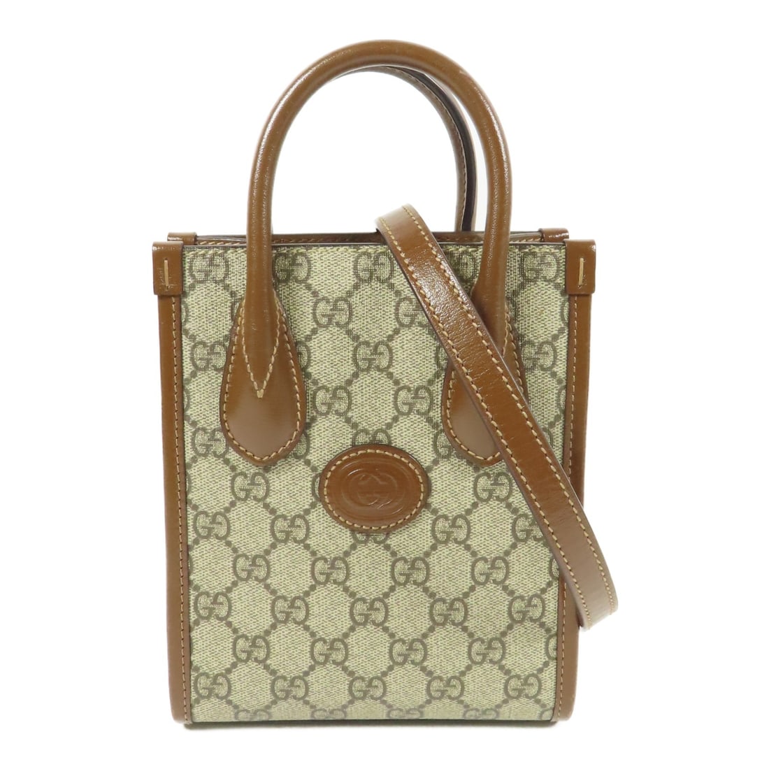 GUCCI GG GHW Retro Brown 2Way Shoulder Bag PVC Canvas (1 of 15)