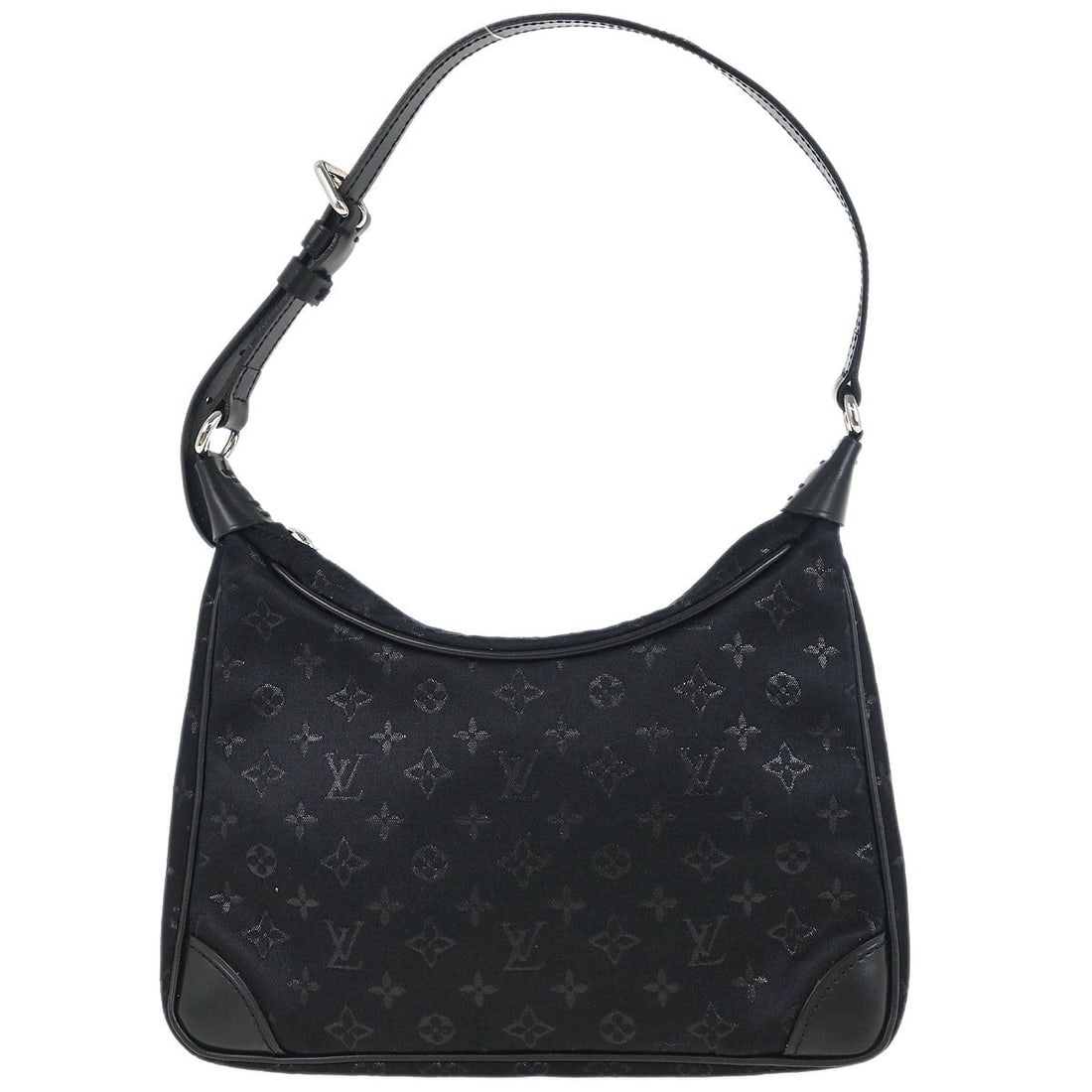 Louis Vuitton Little Boulogne Black Monogram Satin Top Handle Bag M92142: Louis Vuitton Little Boulogne Black Monogram Satin Top Handle Bag M92142 Introducing the exquisite Louis Vuitton Black Monogram Satin Little Boulogne Handbag, a stylish top handle bag that perfectly e