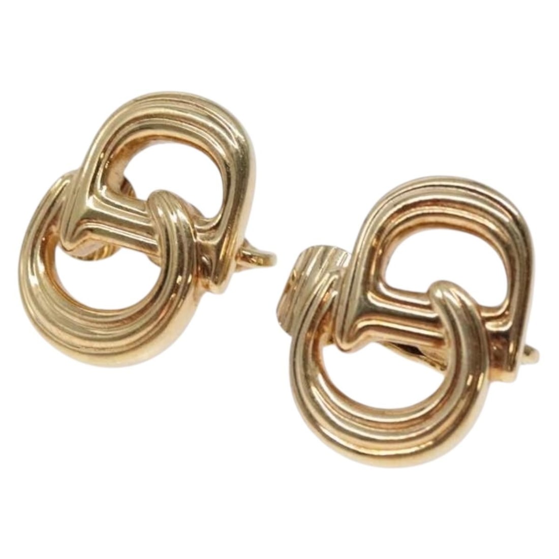 Christian Dior Gold Metal Earrings Authentic Made in Germany (1 of 9)