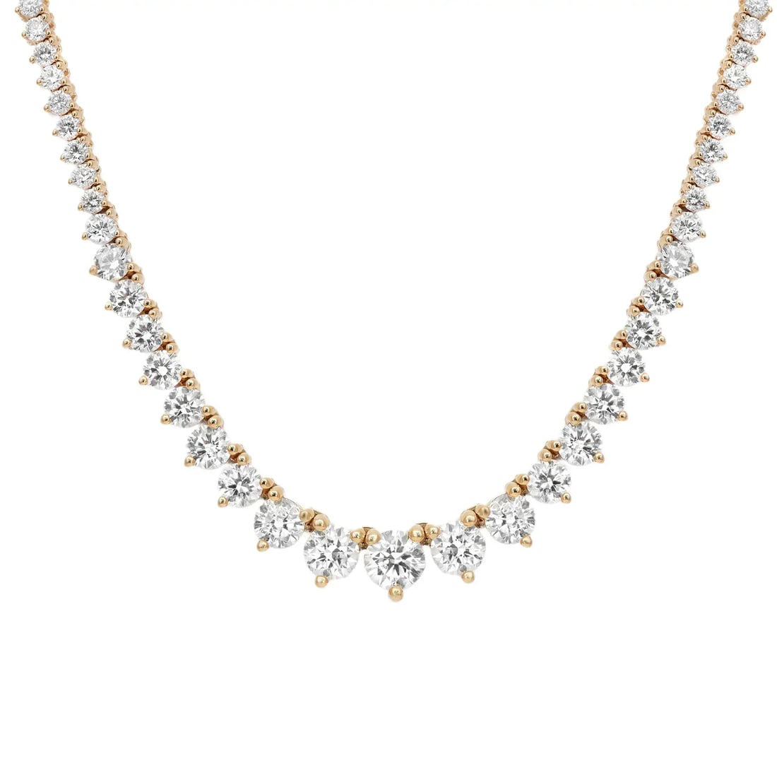 Rachel Koen 8.01ct Lab Grown Diamond Riviera Necklace 14K Yellow Gold (1 of 4)
