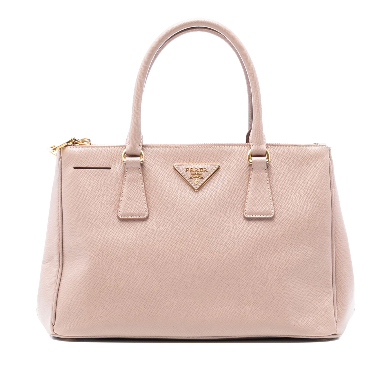 Prada Galleria Saffiano Leather Pink Double Zip Small Satchel Bag (1 of 6)