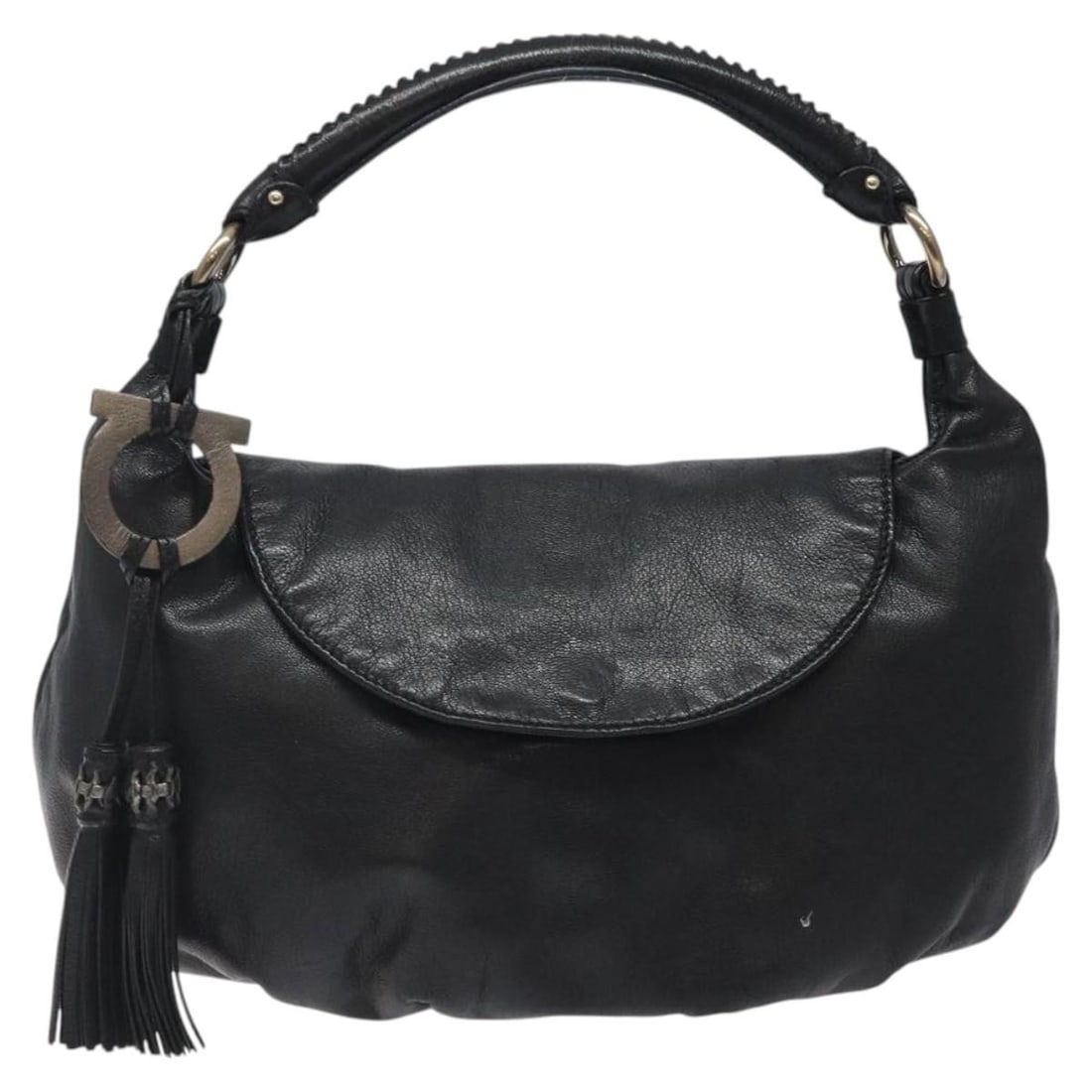 Gancini Shoulder Bag in Black by Salvatore Ferragamo (1 of 2)
