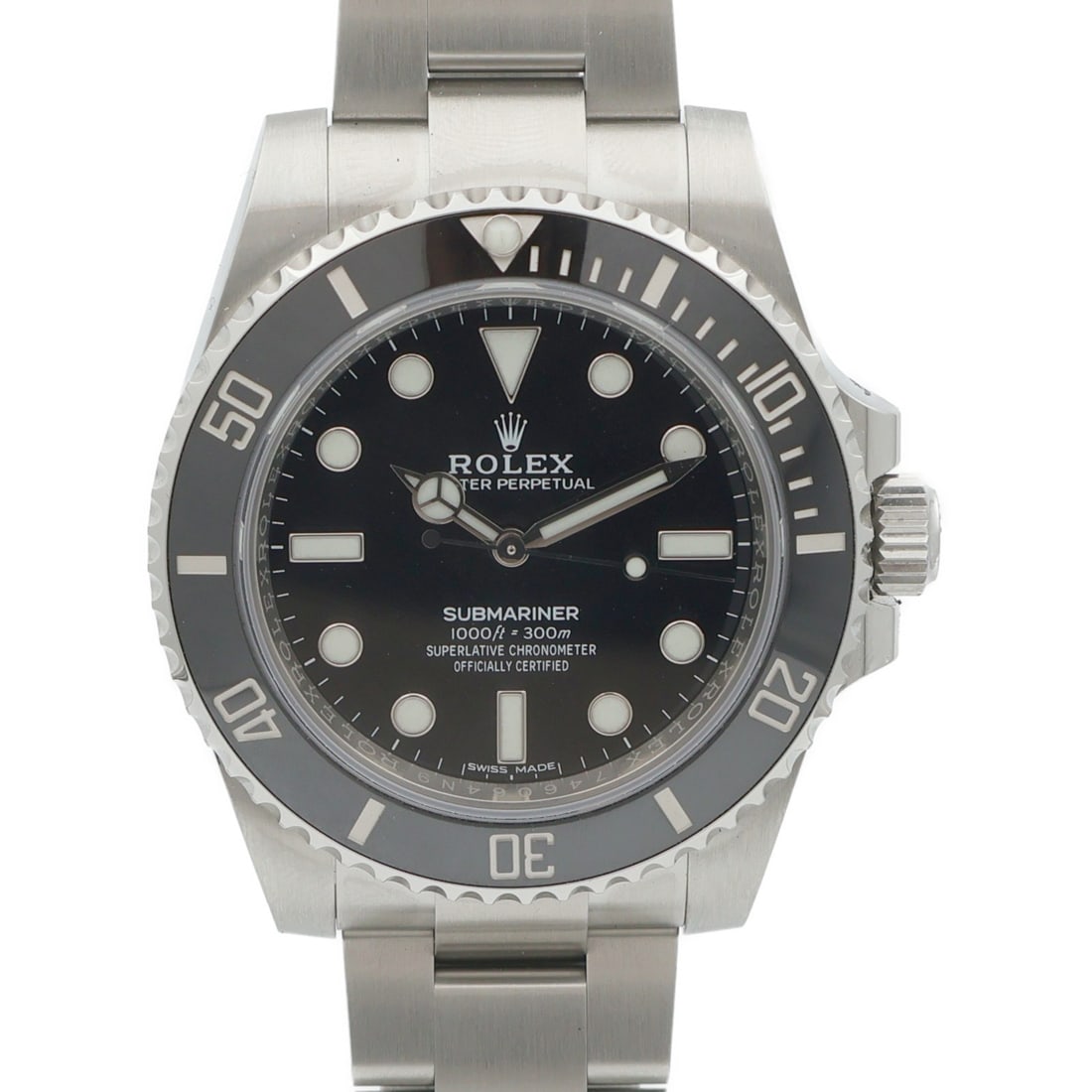 Submariner 114060 Men's Stainless Steel Automatic Wristwatch with Black Dial: Submariner 114060 Men's Stainless Steel Automatic Wristwatch with Black Dial This ROLEX Submariner 114060 automatic wristwatch features a stainless steel case and band with a classic black dial and be