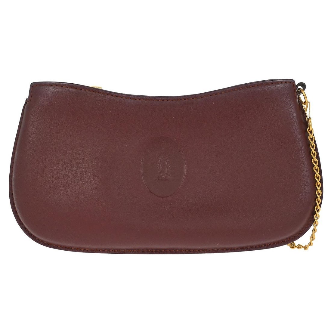 Mini Bordeaux Red Leather Clutch by Cartier (1 of 7)