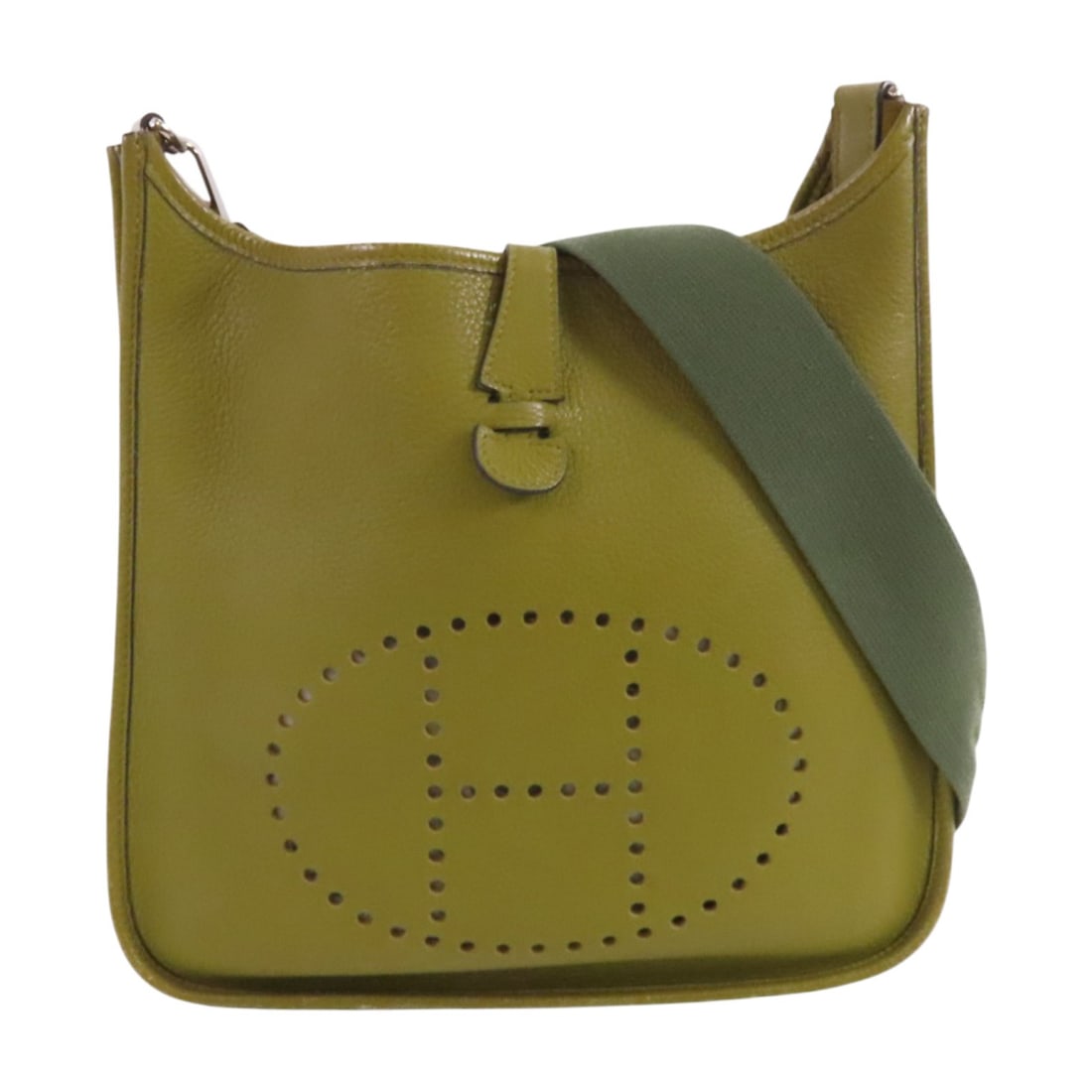HERMES Evelyne PM Shoulder Bag Green Clemence Leather (1 of 18)
