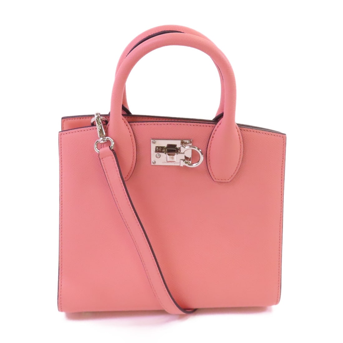 Pink Calfskin Studio Box Shoulder and Handbag by Salvatore Ferragamo (1 of 18)