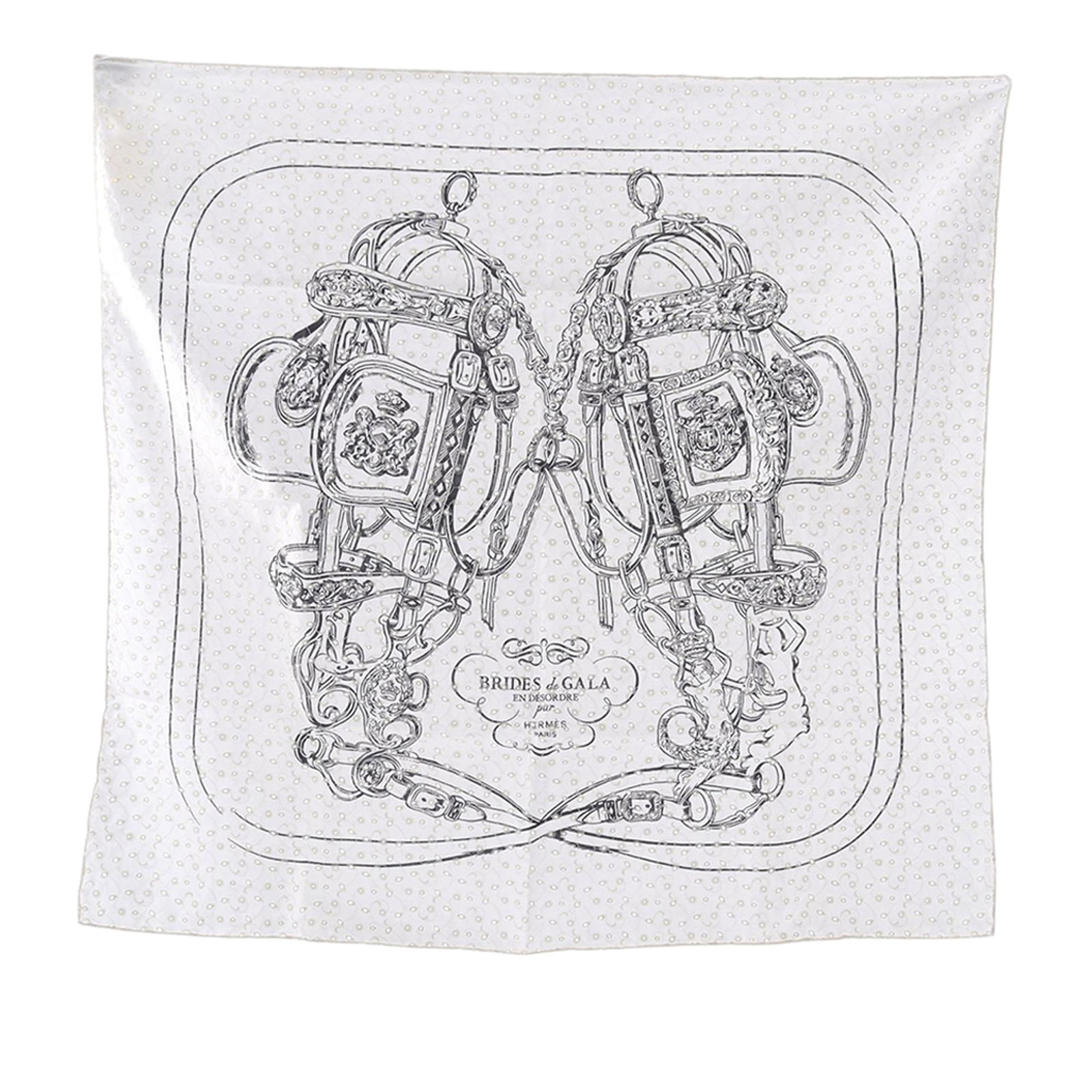 White silk square scarf Brides de Gala Broderie Anglaise by Hermes (1 of 3)