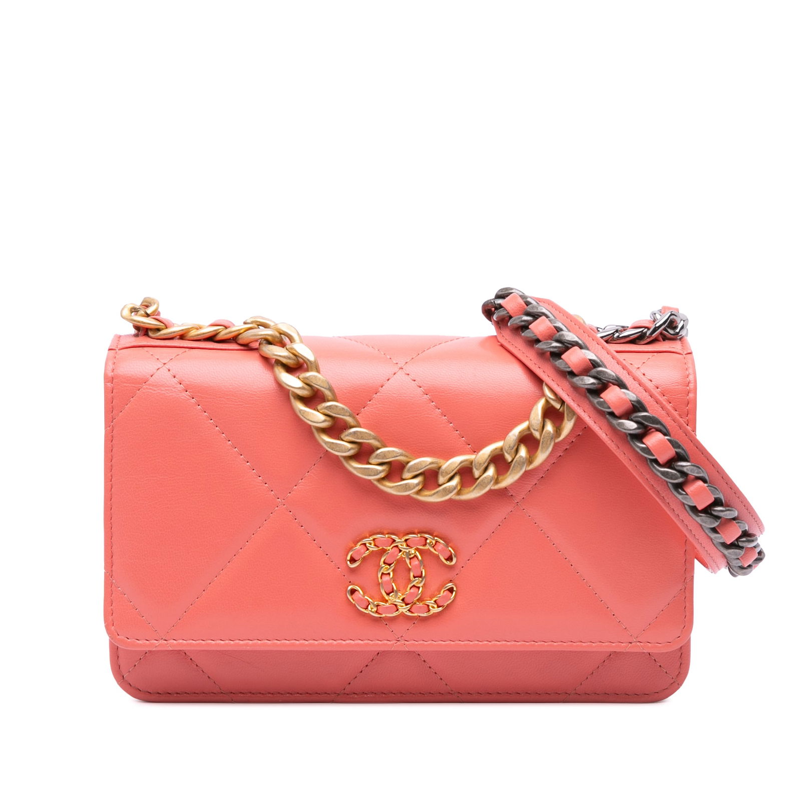 Chanel Quilted Lambskin 19 Wallet on Chain Pink Italy (1 of 11)