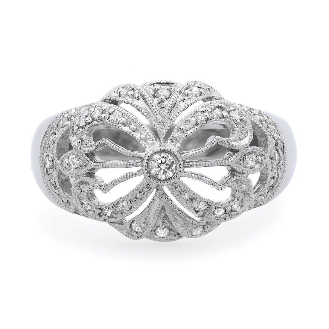 Vintage Art Deco 1.35ct Diamond Dome Ring 14K White Gold by Rachel Koen (1 of 5)