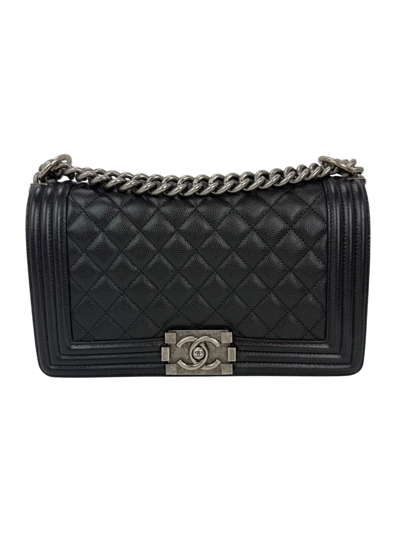Chanel Caviar Black Boy Flap Shoulder Bag with Gunmetal Hardware (1 of 18)