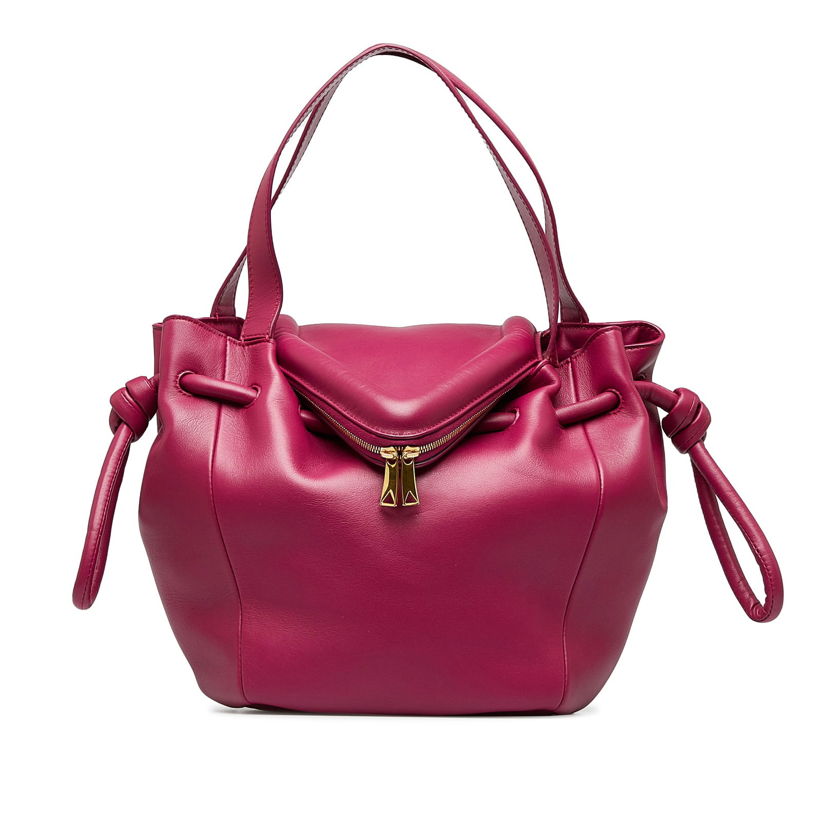 Bottega Veneta Pink Beak Handbag Leather with Drawstring Closure (1 of 10)