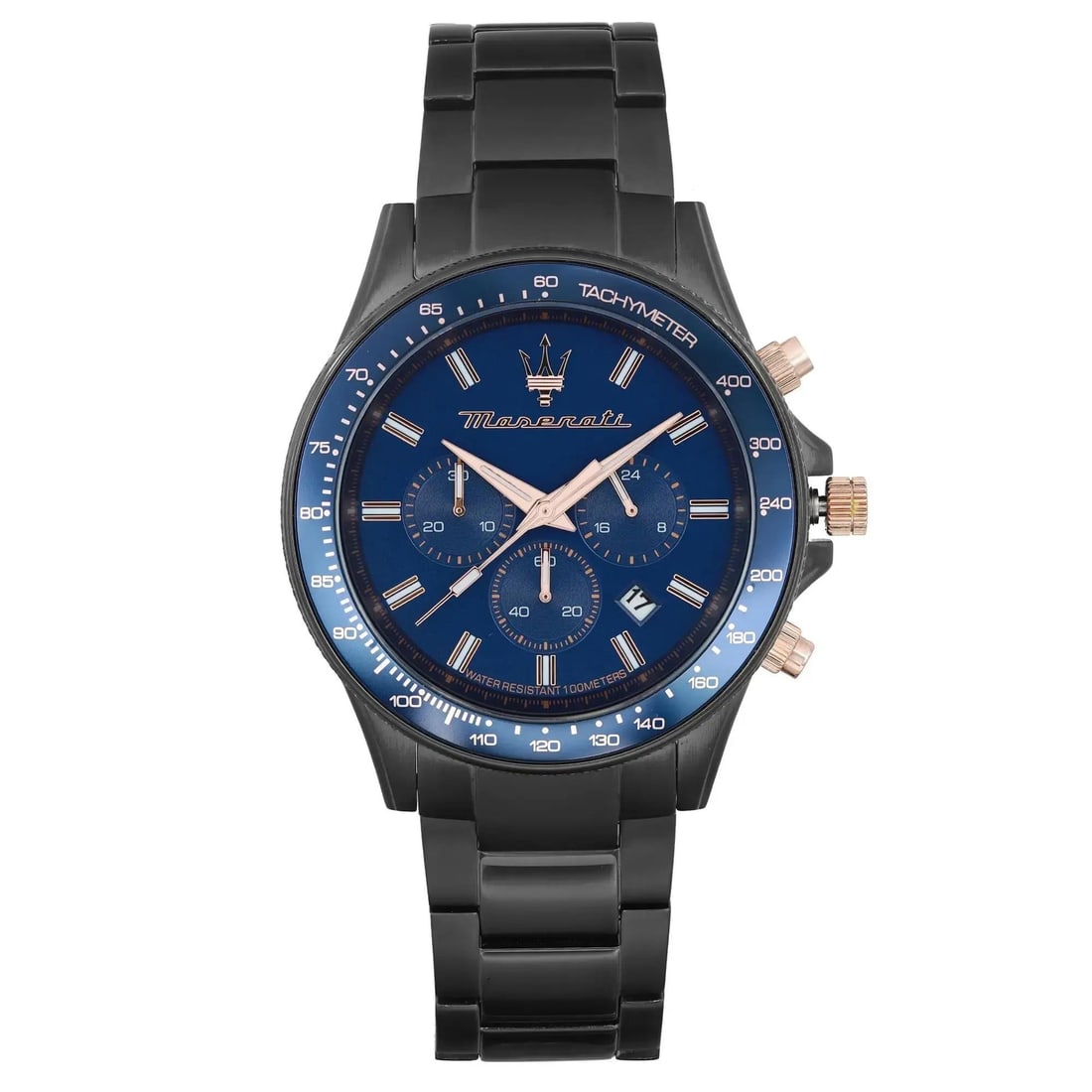 Maserati Sfida Gunmetal PVD Steel Chronograph Blue Dial Men's Watch R8873640001 (1 of 6)