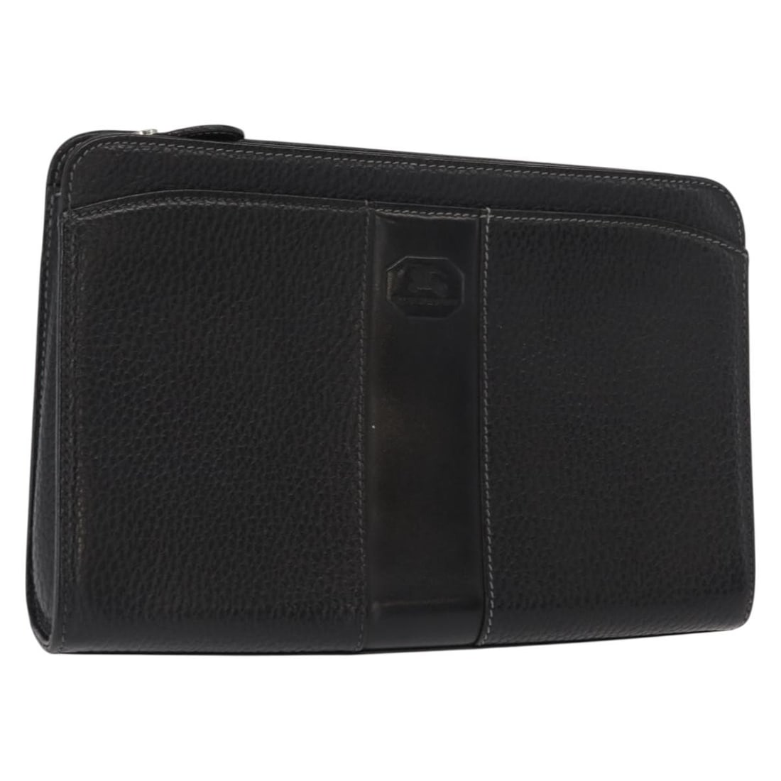 Black Leather Burberry Clutch with Silver Accents (1 of 18)